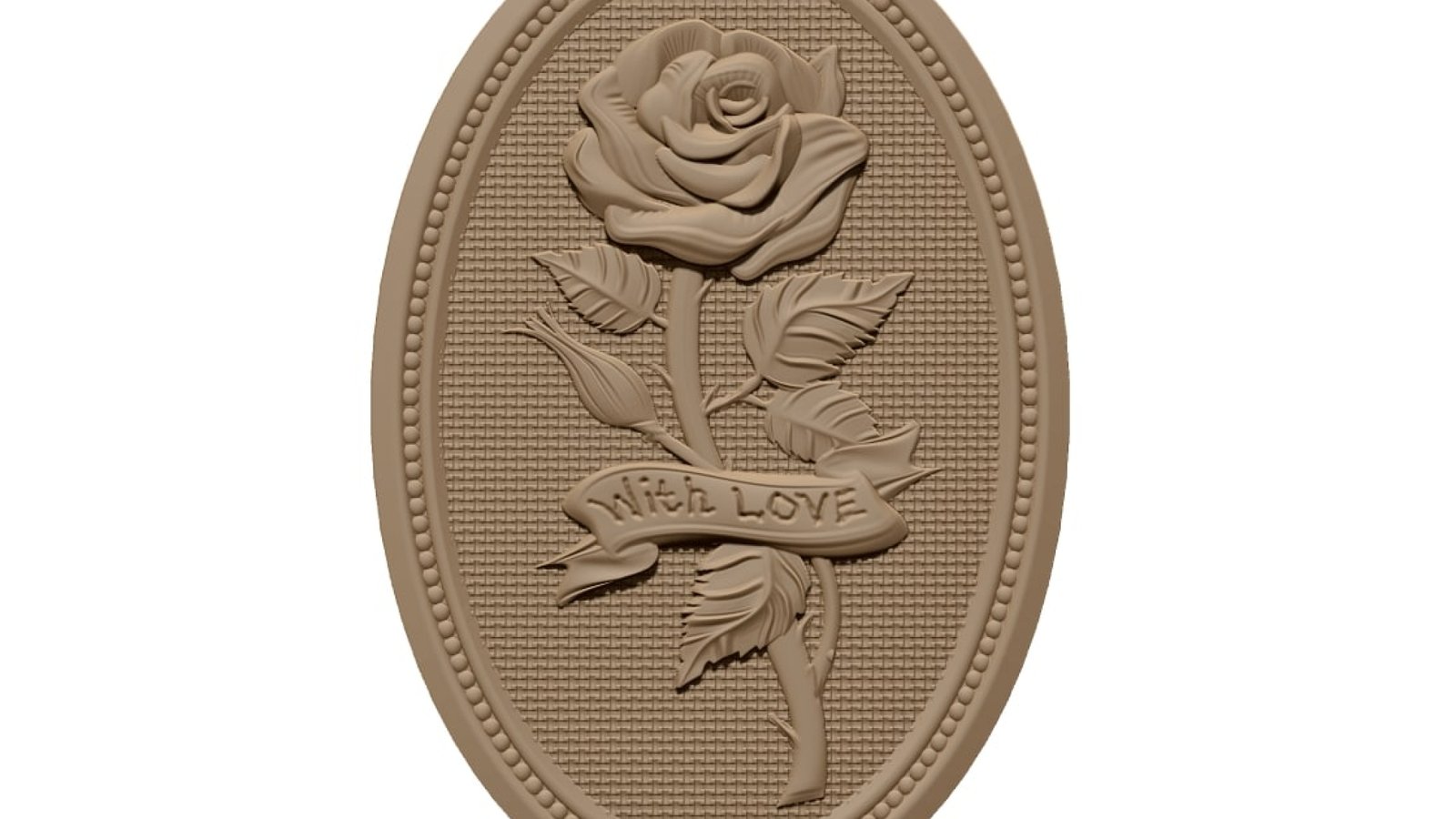 3D Rose Badge Design obj file free download A000688