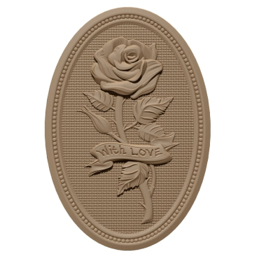 3D Rose Badge Design obj file free download A000688