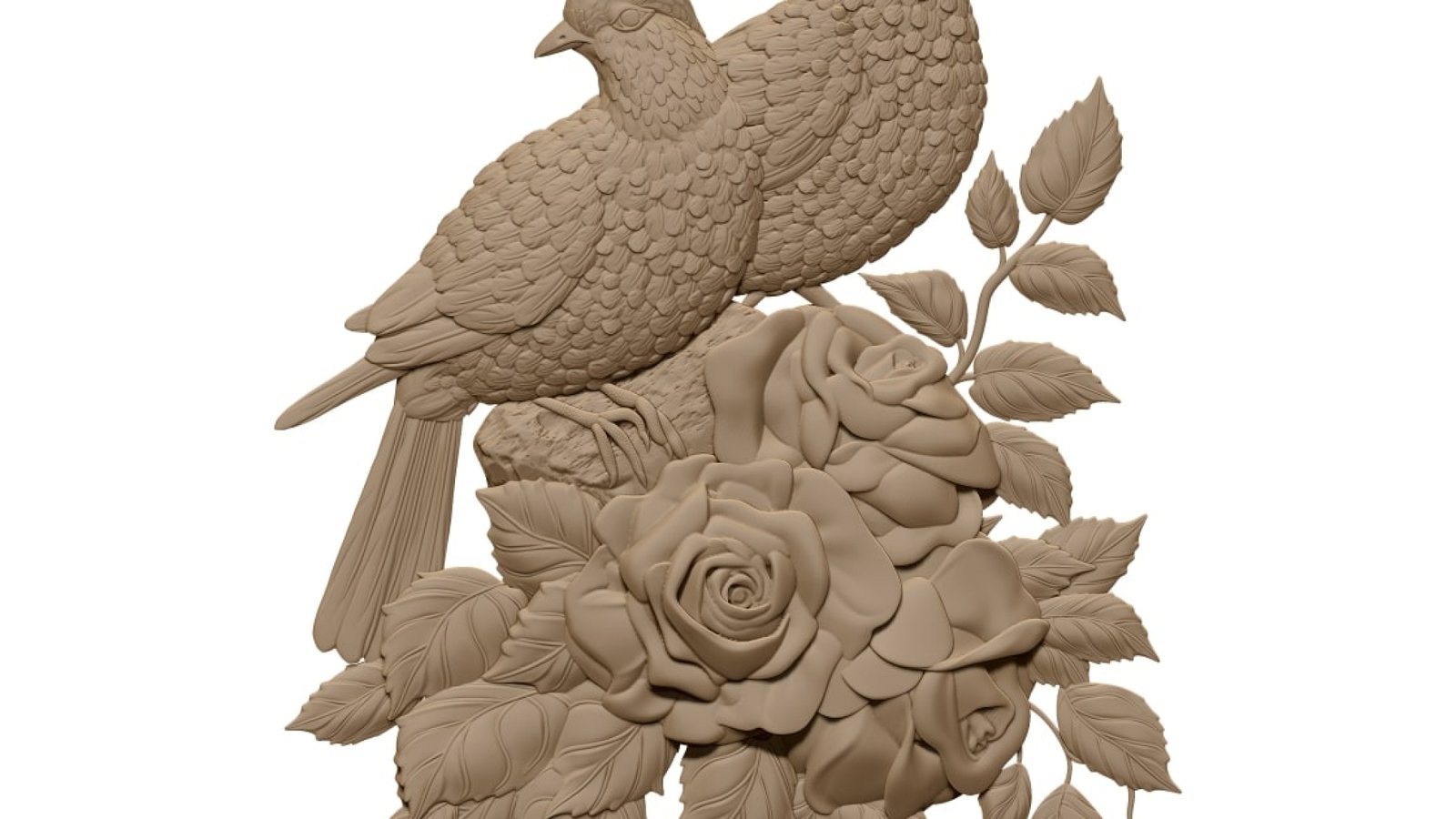 3D Bird and flower Design OBJ file free download A000759