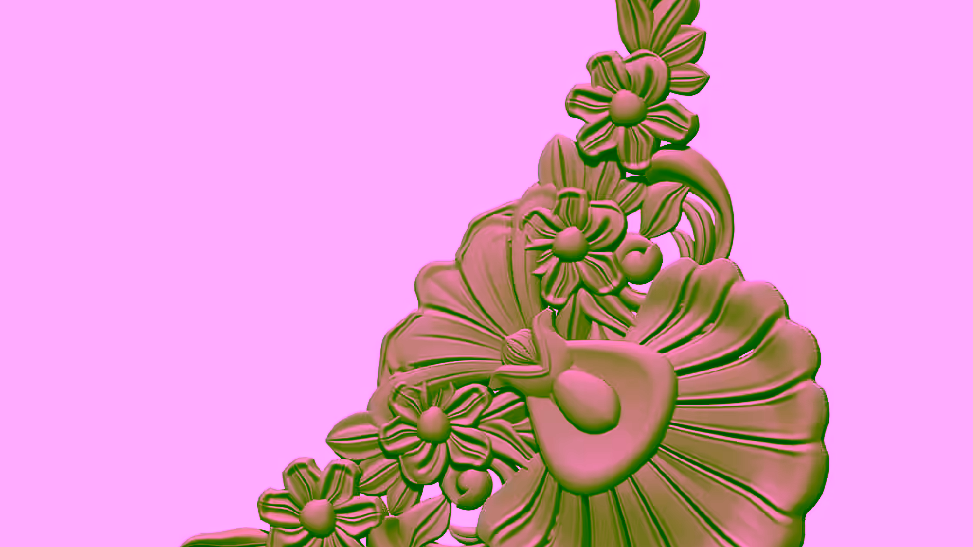 3D corner Design OBJ file free download A000733