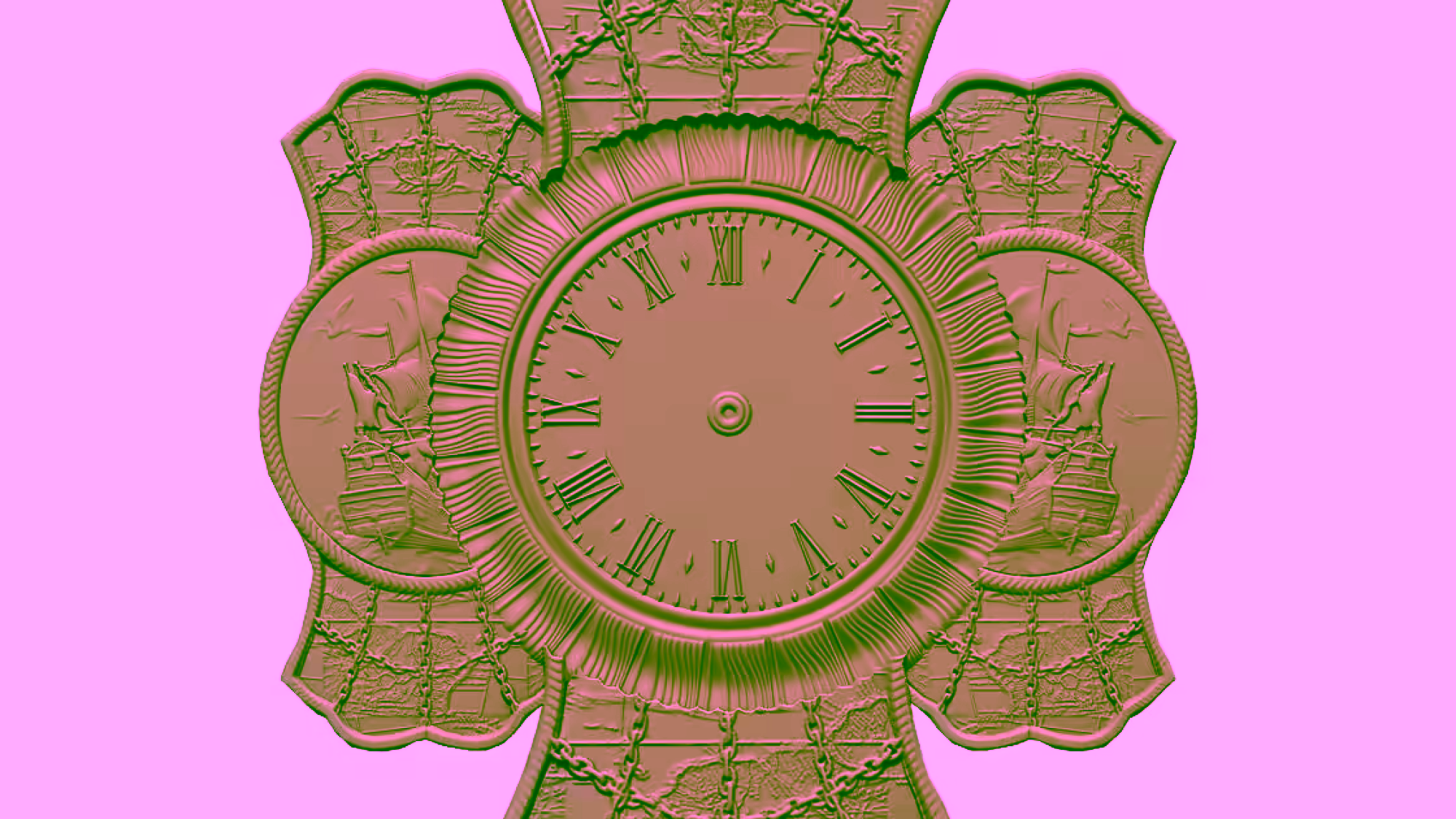 3D Wall Clock Design OBJ file free download A000796