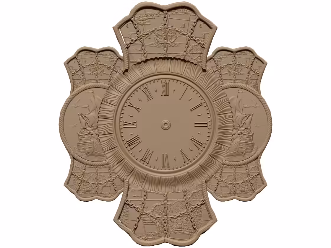 3D Wall Clock Design OBJ file free download A000796