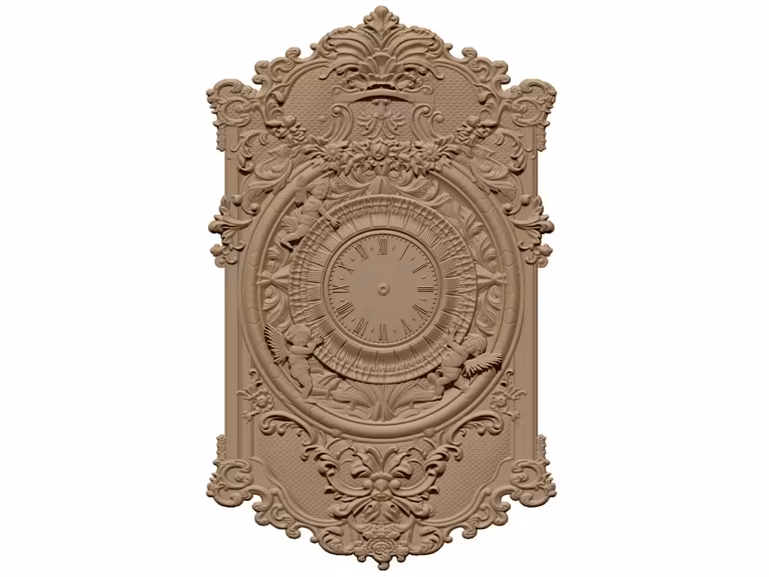 3D Wall Clock Design OBJ file free download A000801