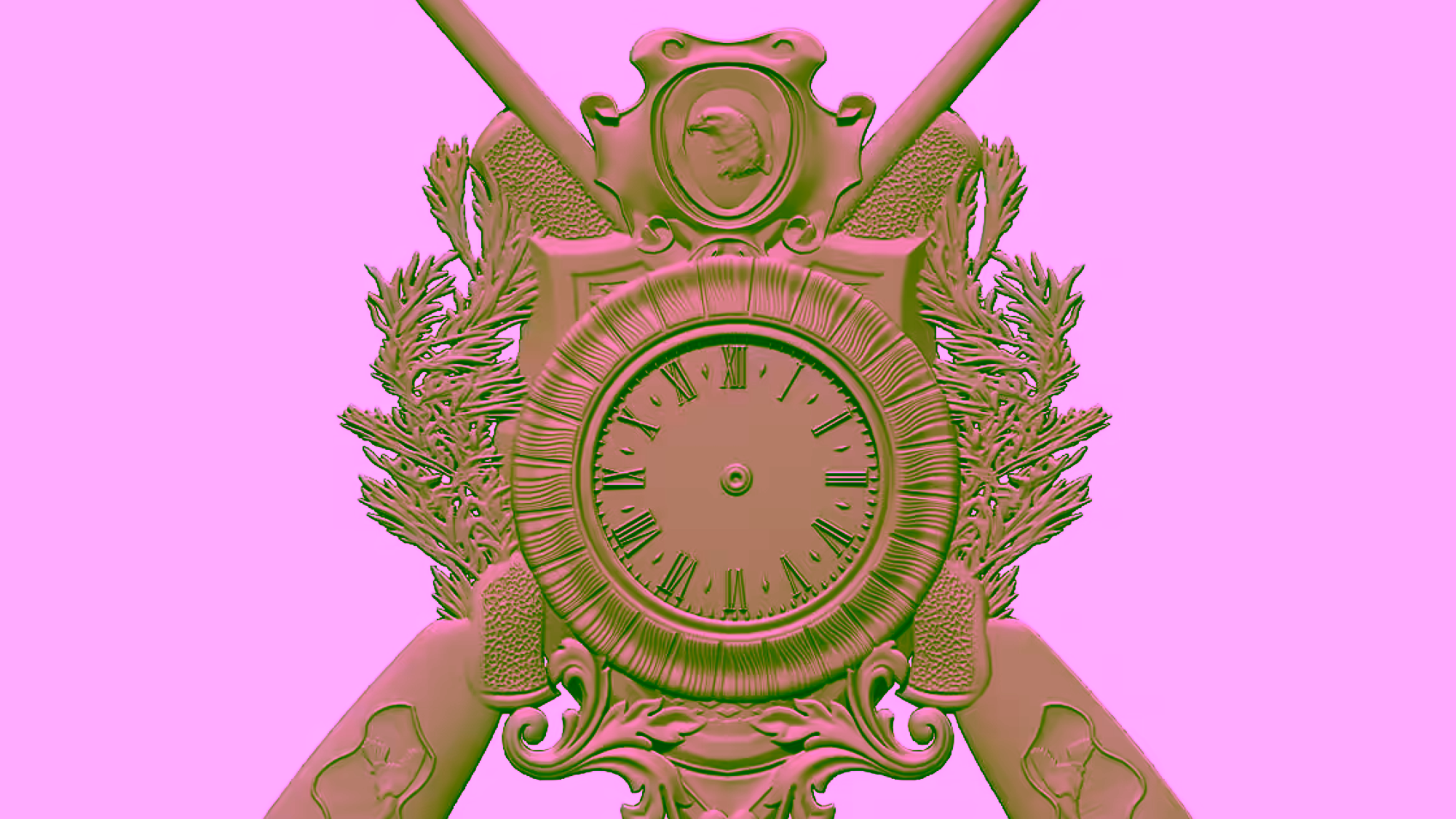 3D Wall Clock Design OBJ file free download A000803
