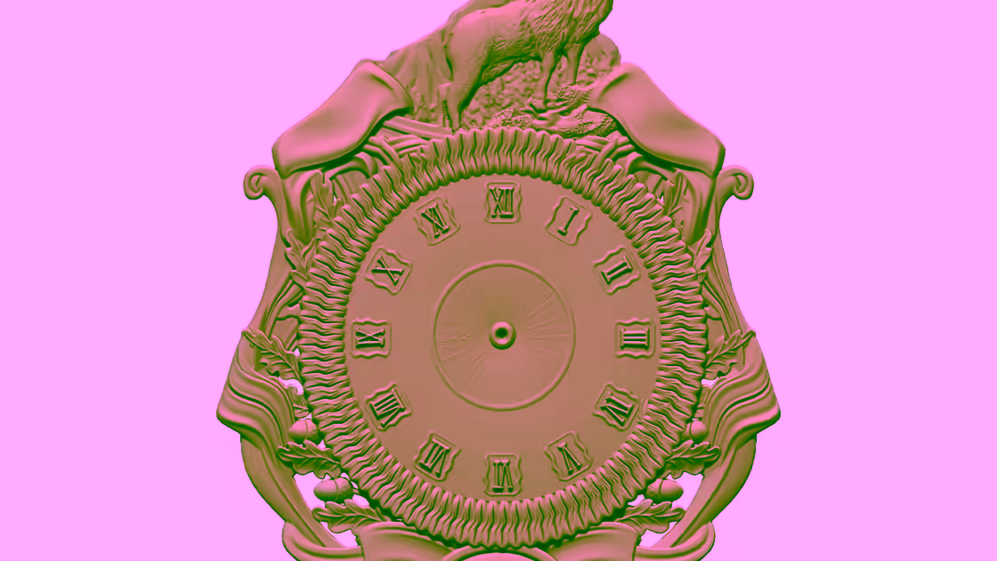 3D Wall Clock Design OBJ file free download A000805