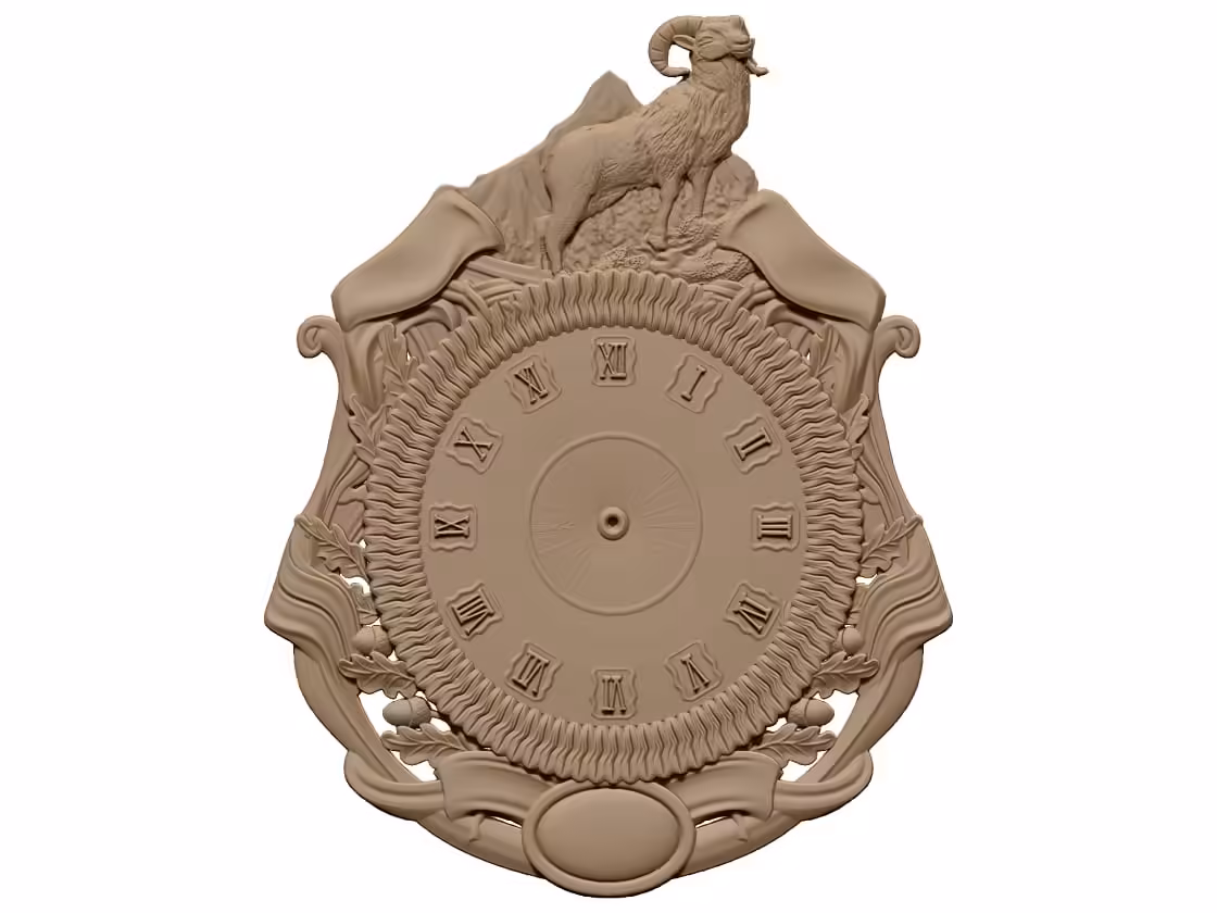 3D Wall Clock Design OBJ file free download A000805