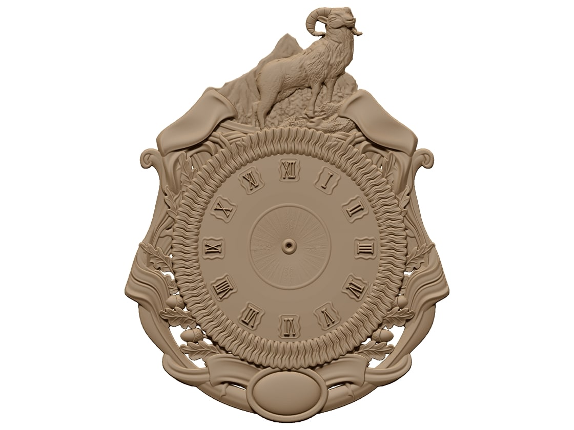 3D Wall Clock Design OBJ file free download A000805