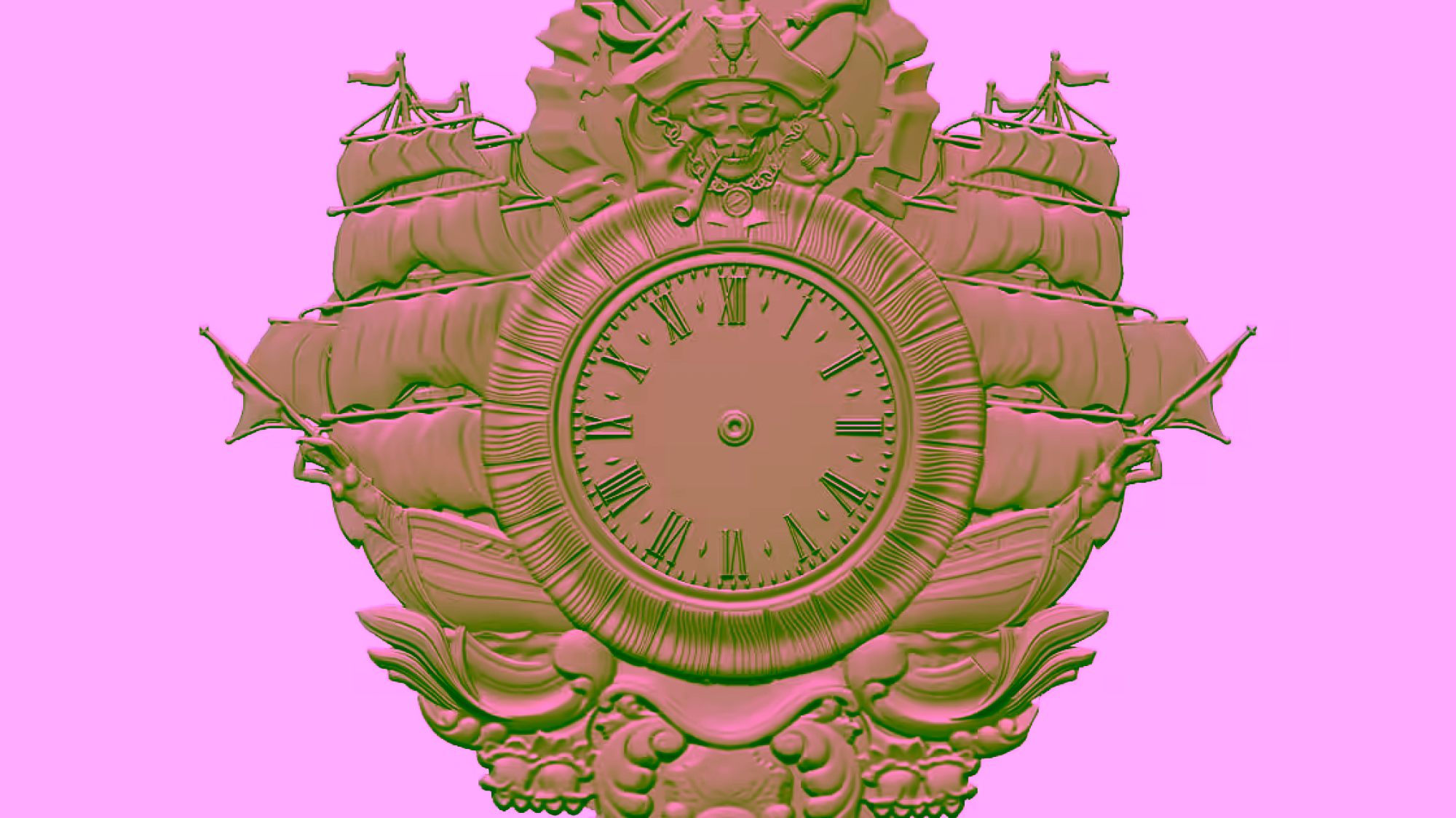 3D Wall Clock Design OBJ file free download A000806