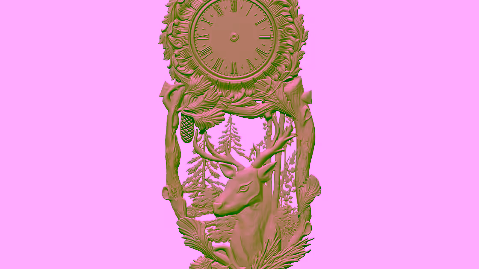 3D Wall Clock Design OBJ file free download A000808