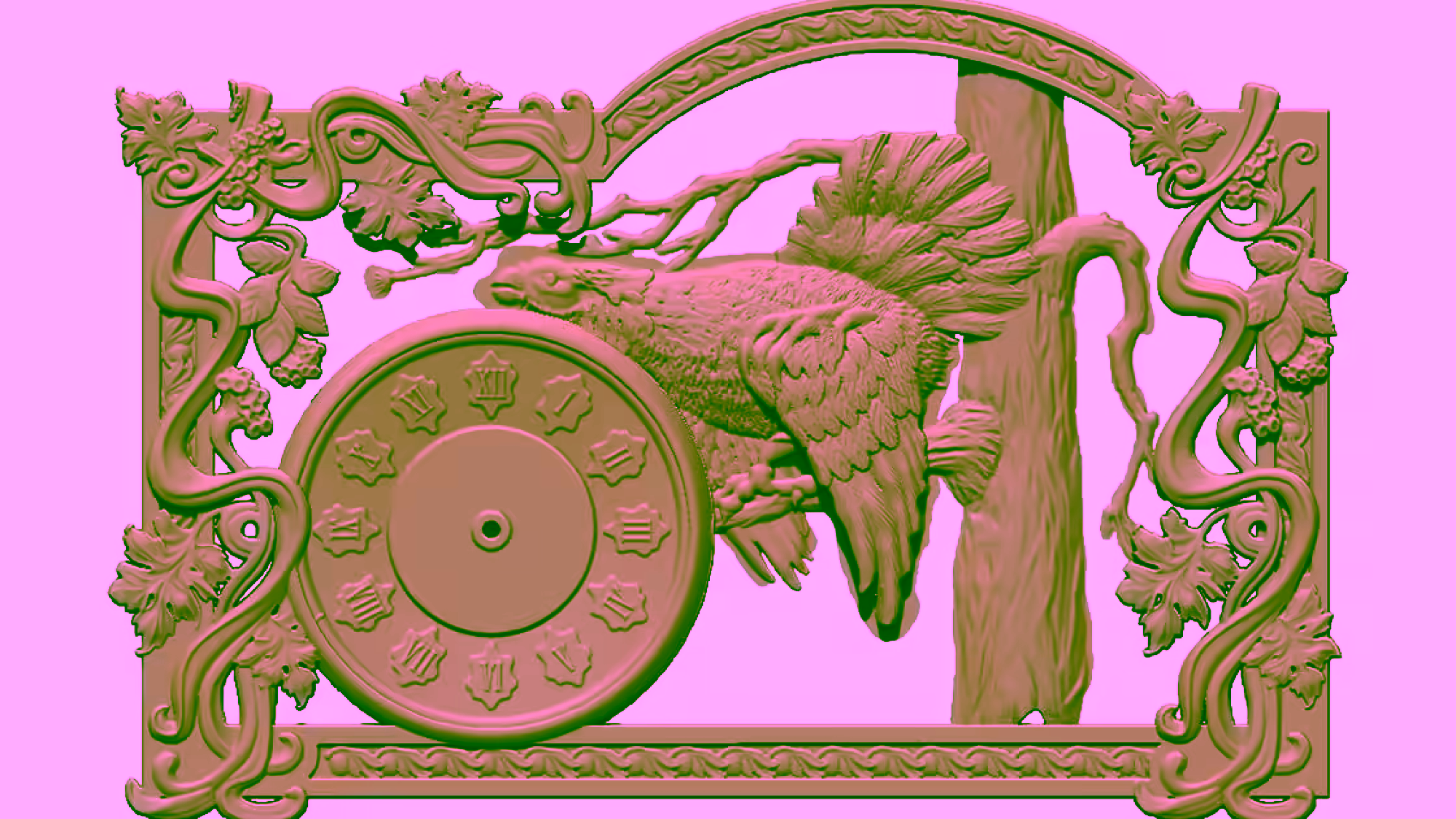 3D Wall Clock Design OBJ file free download A000809