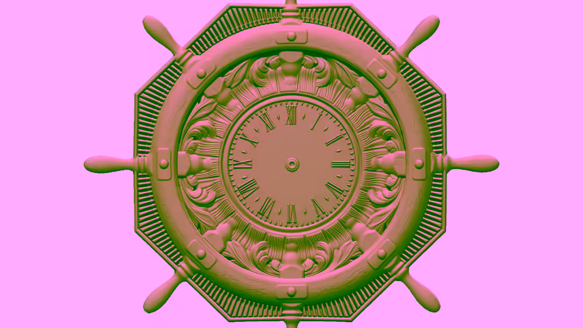 3D Wall Clock Design OBJ file free download A000810