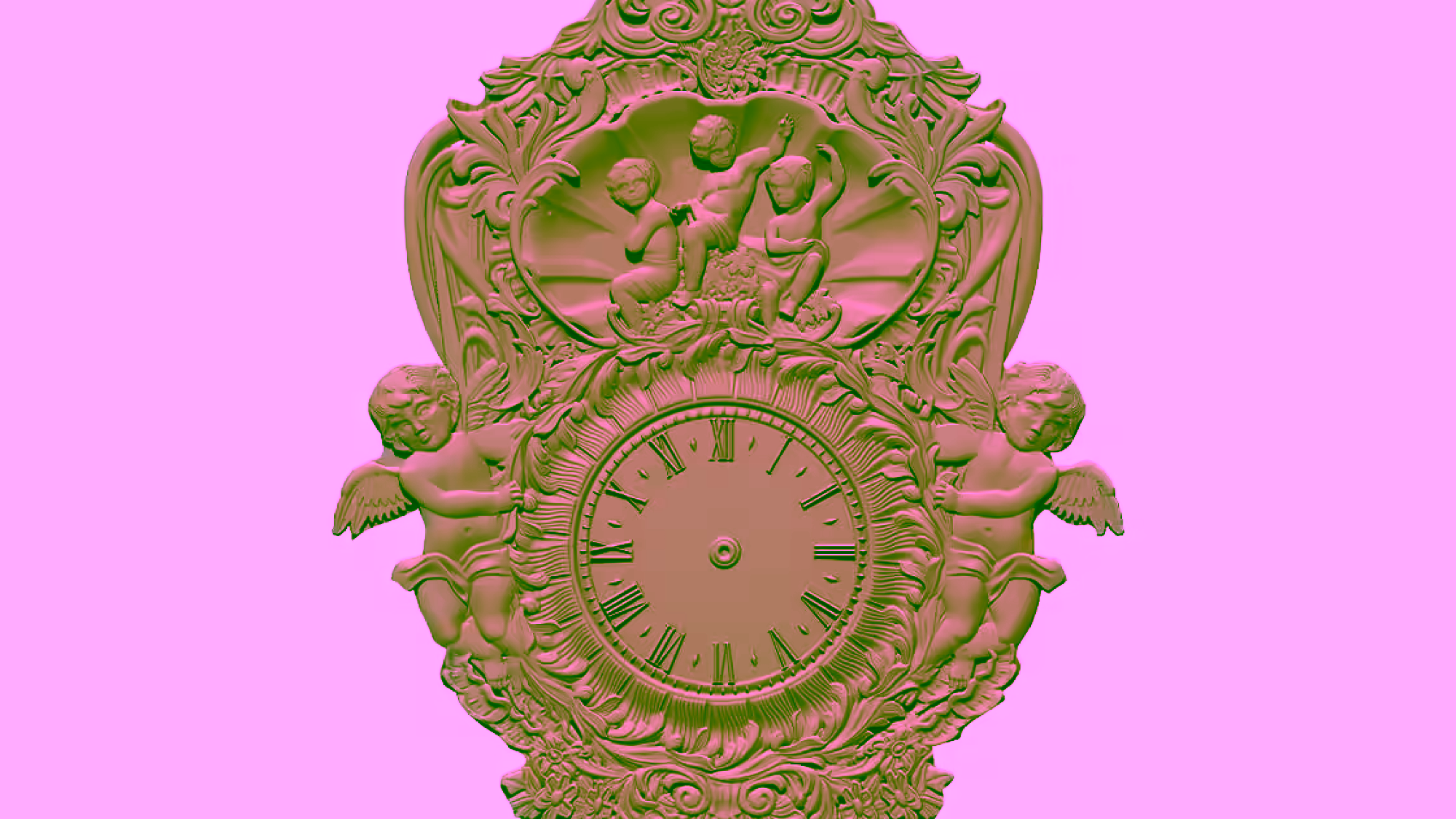 3D Wall Clock Design OBJ file free download A000811