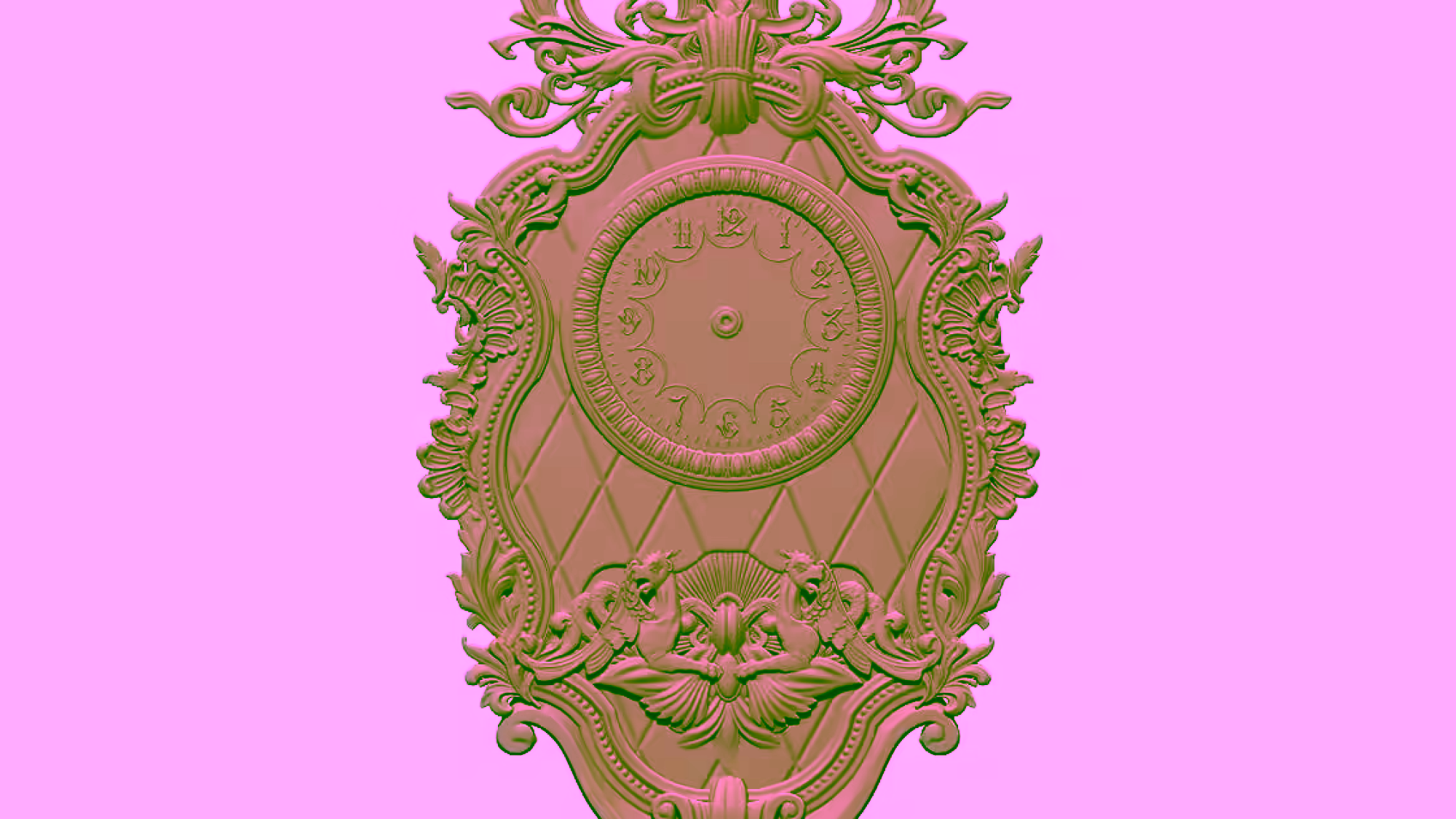3D Wall Clock Design OBJ file free download A000812