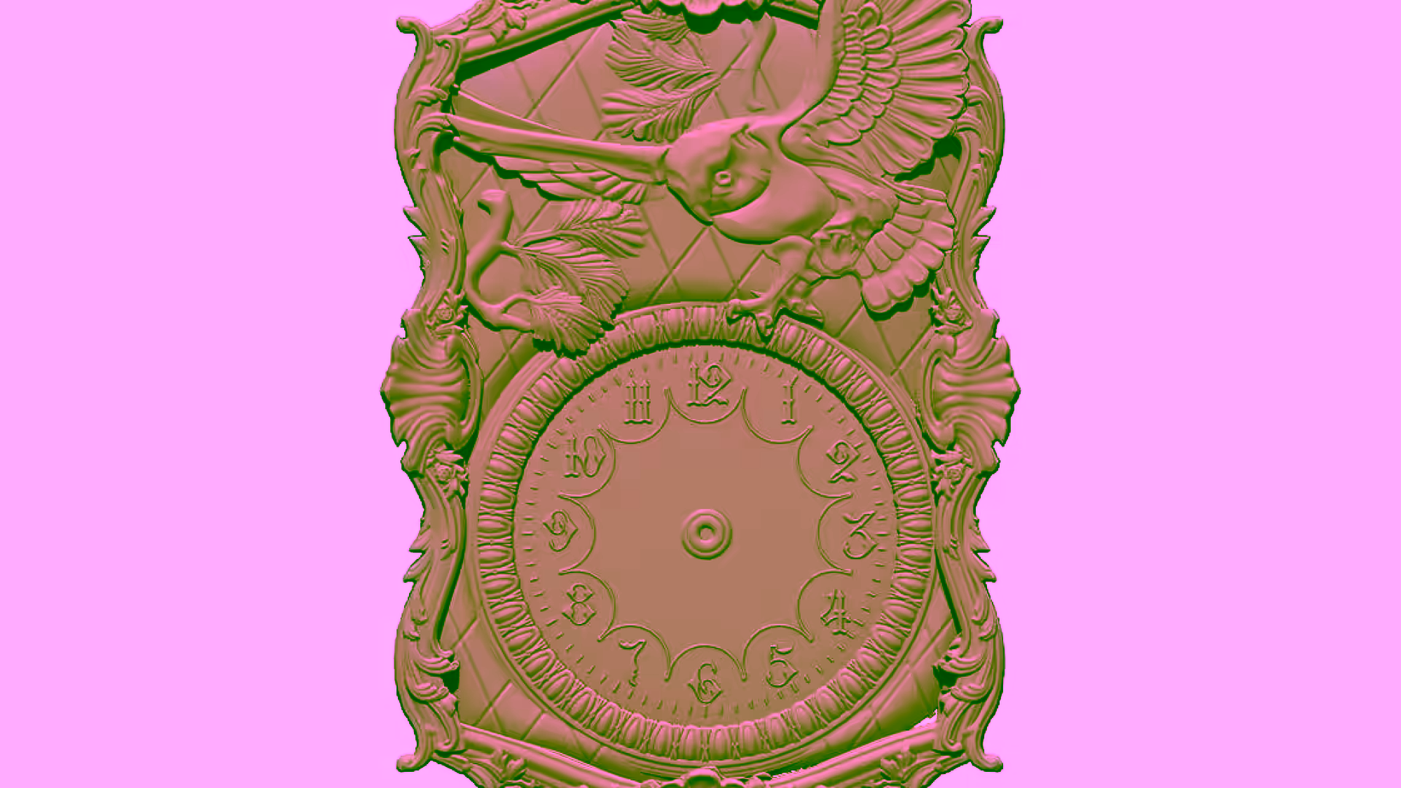 3D Wall Clock Design OBJ file free download A000814