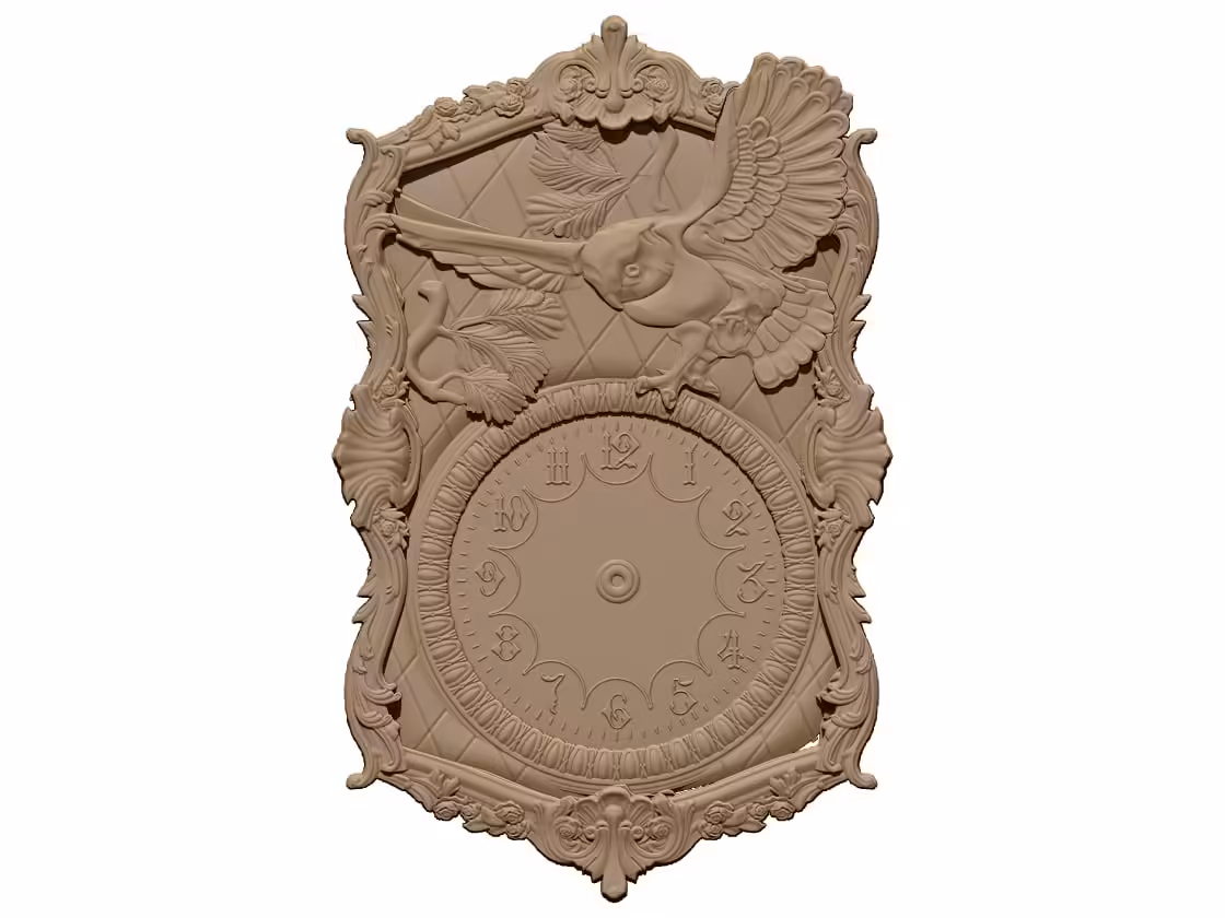 3D Wall Clock Design OBJ file free download A000814