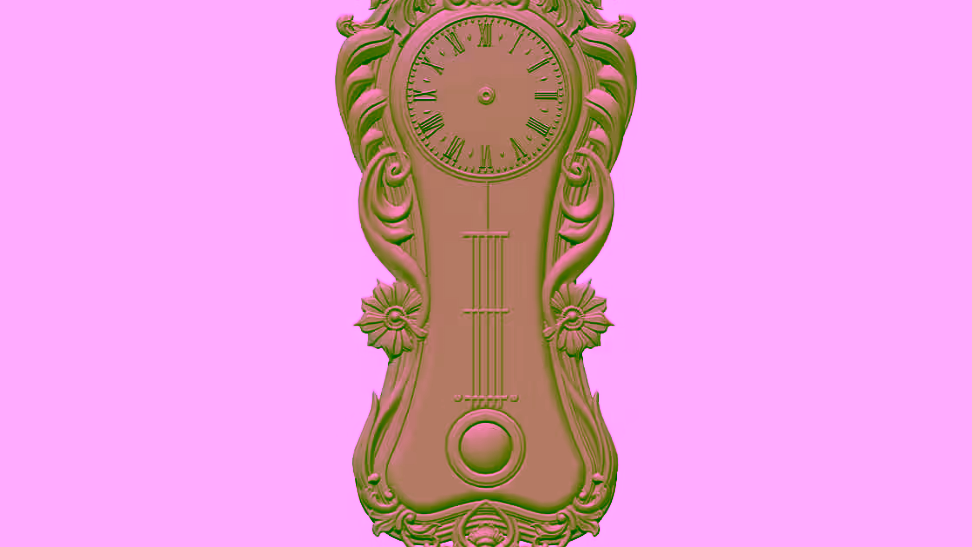 3D Wall Clock Design OBJ file free download A000815