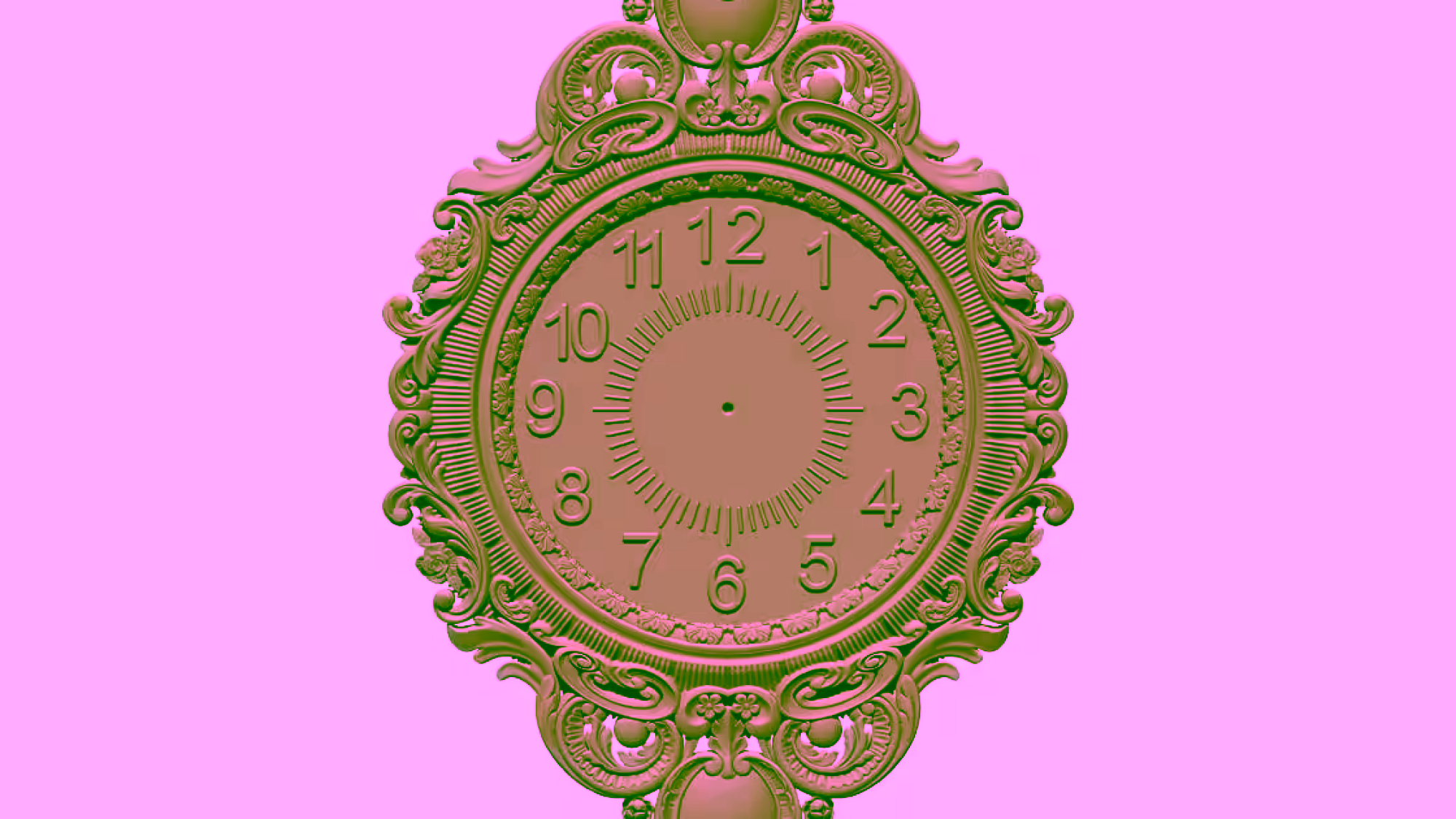 3D Wall Clock Design OBJ file free download A000821