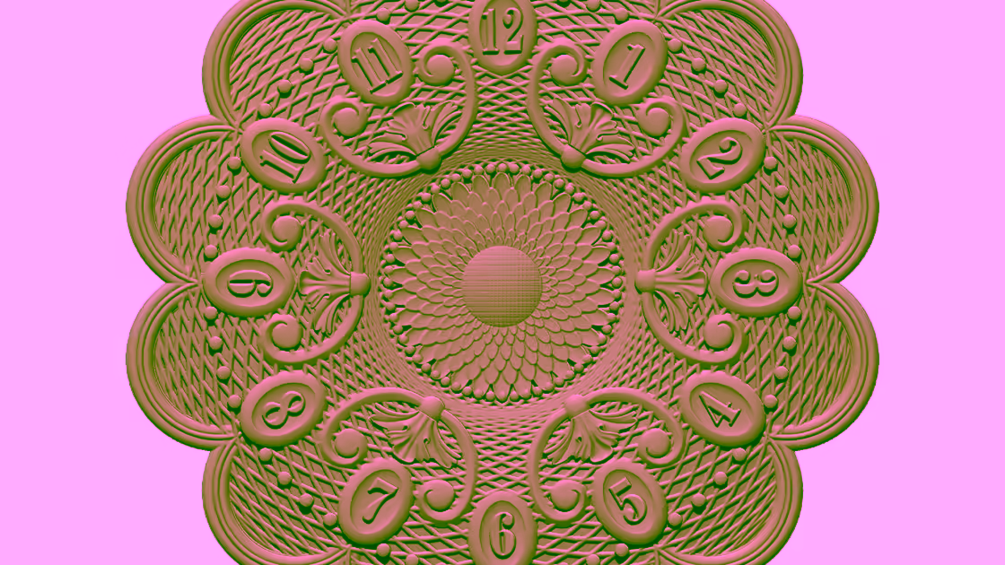 3D Wall Clock Design OBJ file free download A000827
