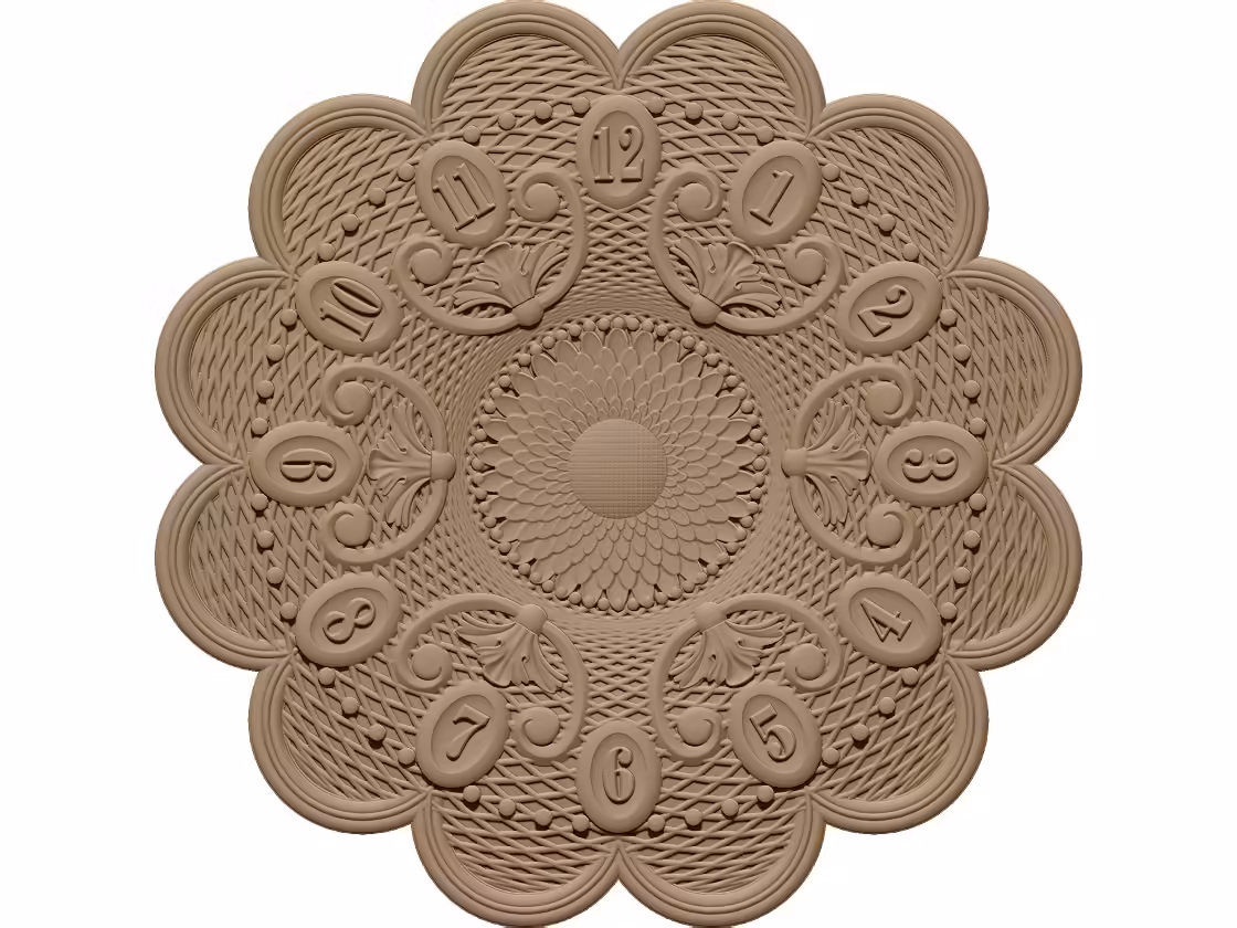 3D Wall Clock Design OBJ file free download A000827