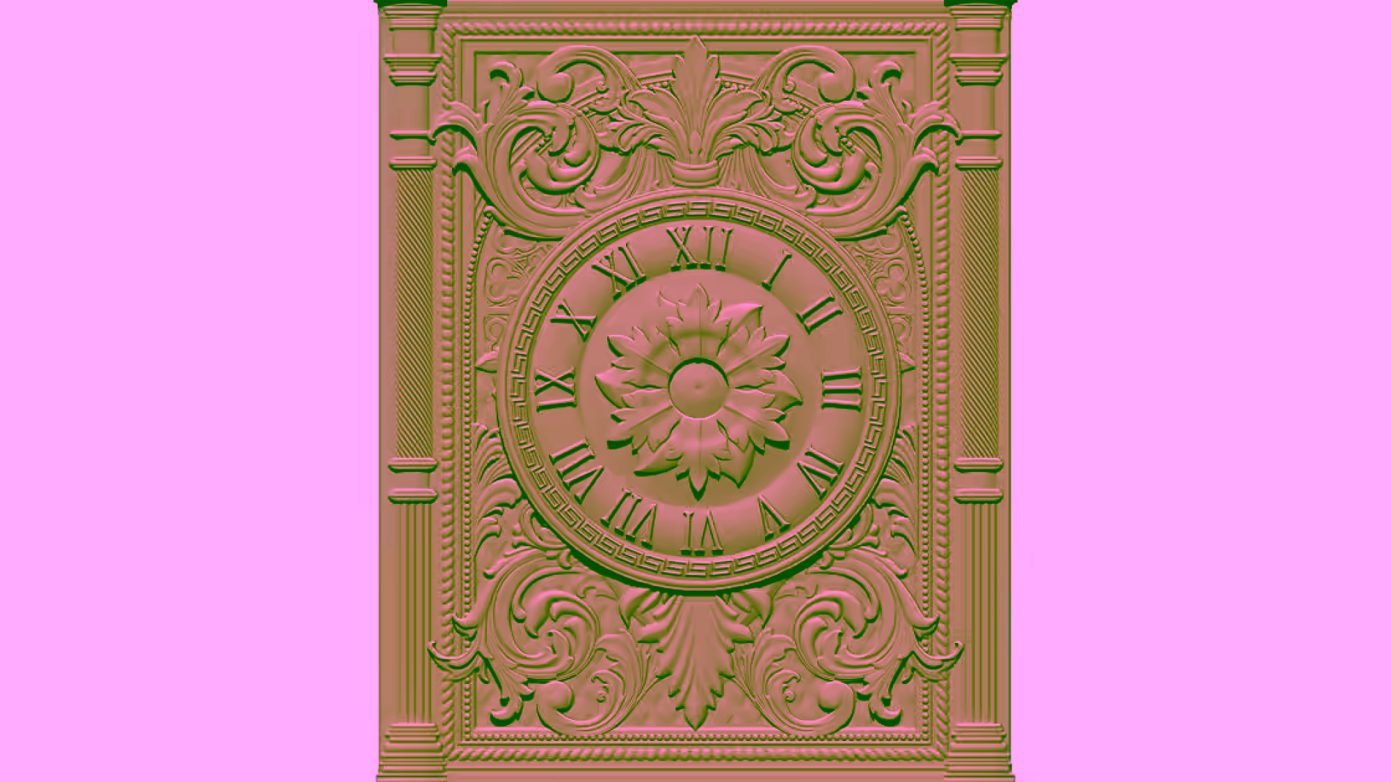 3D Wall Clock Design OBJ file free download A000828