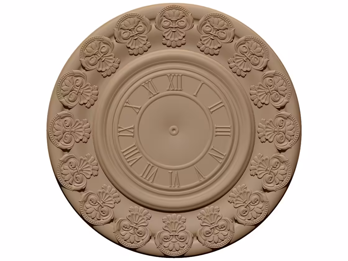 3D Wall Clock Design OBJ file free download A000834