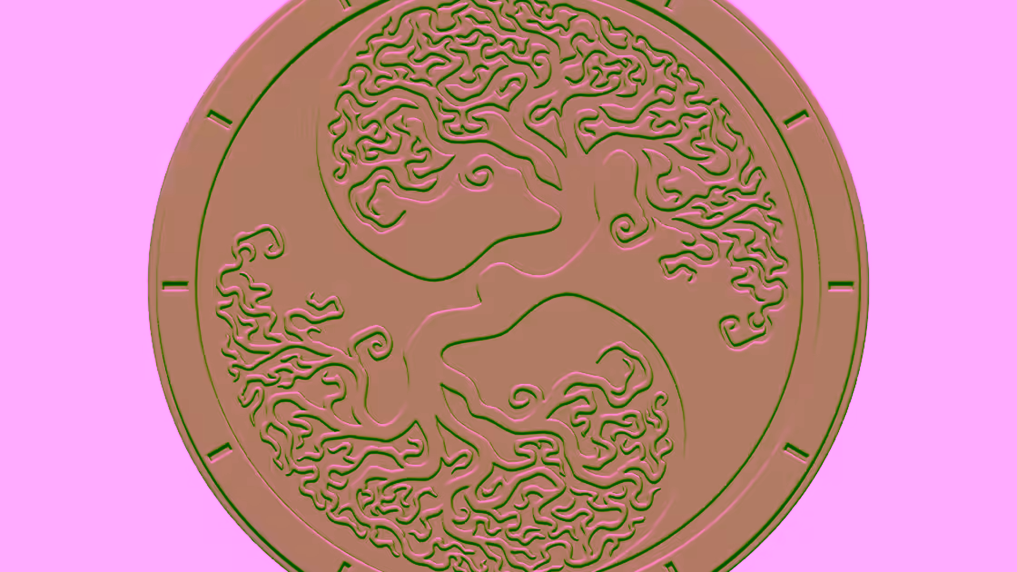 3D Wall Clock Design OBJ file free download A000835