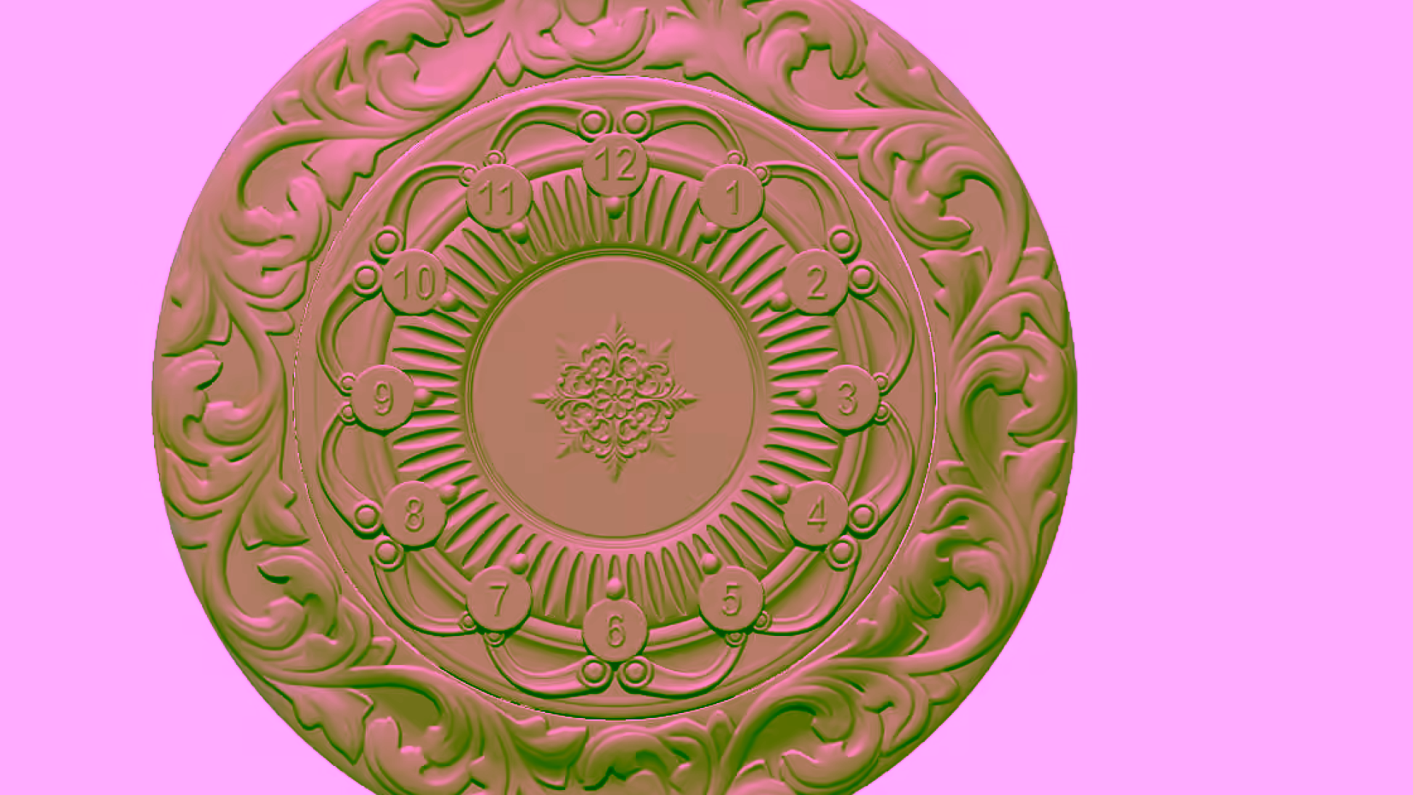 3D Wall Clock Design OBJ file free download A000836
