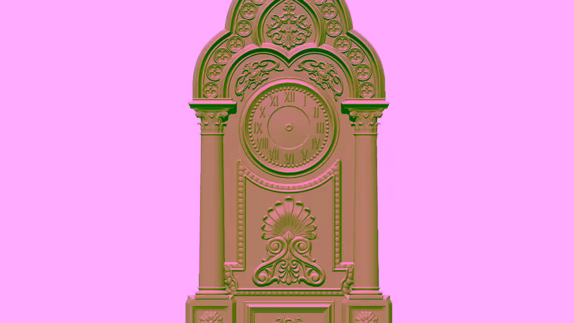 3D Wall Clock Design OBJ file free download A000837