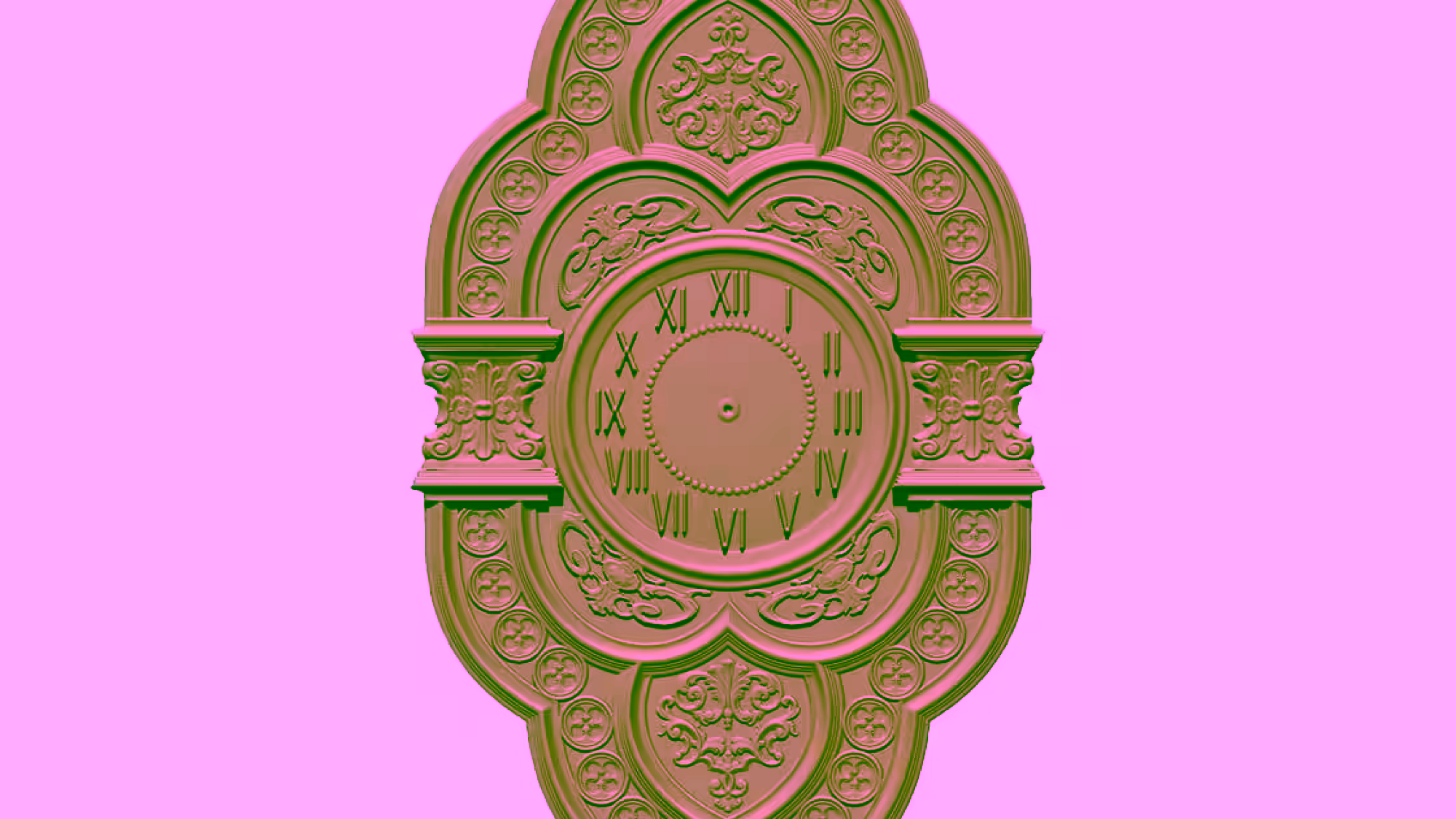 3D Wall Clock Design OBJ file free download A000838