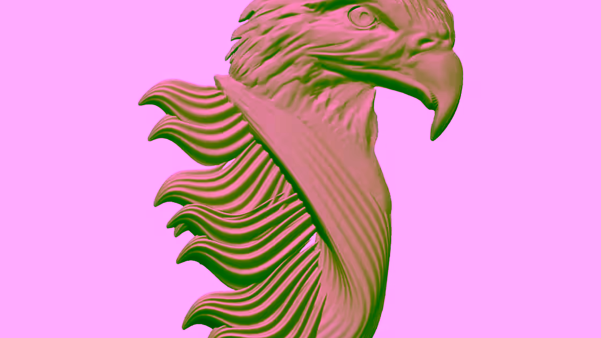 Eagle Design CNC wood carving obj file free download A000846