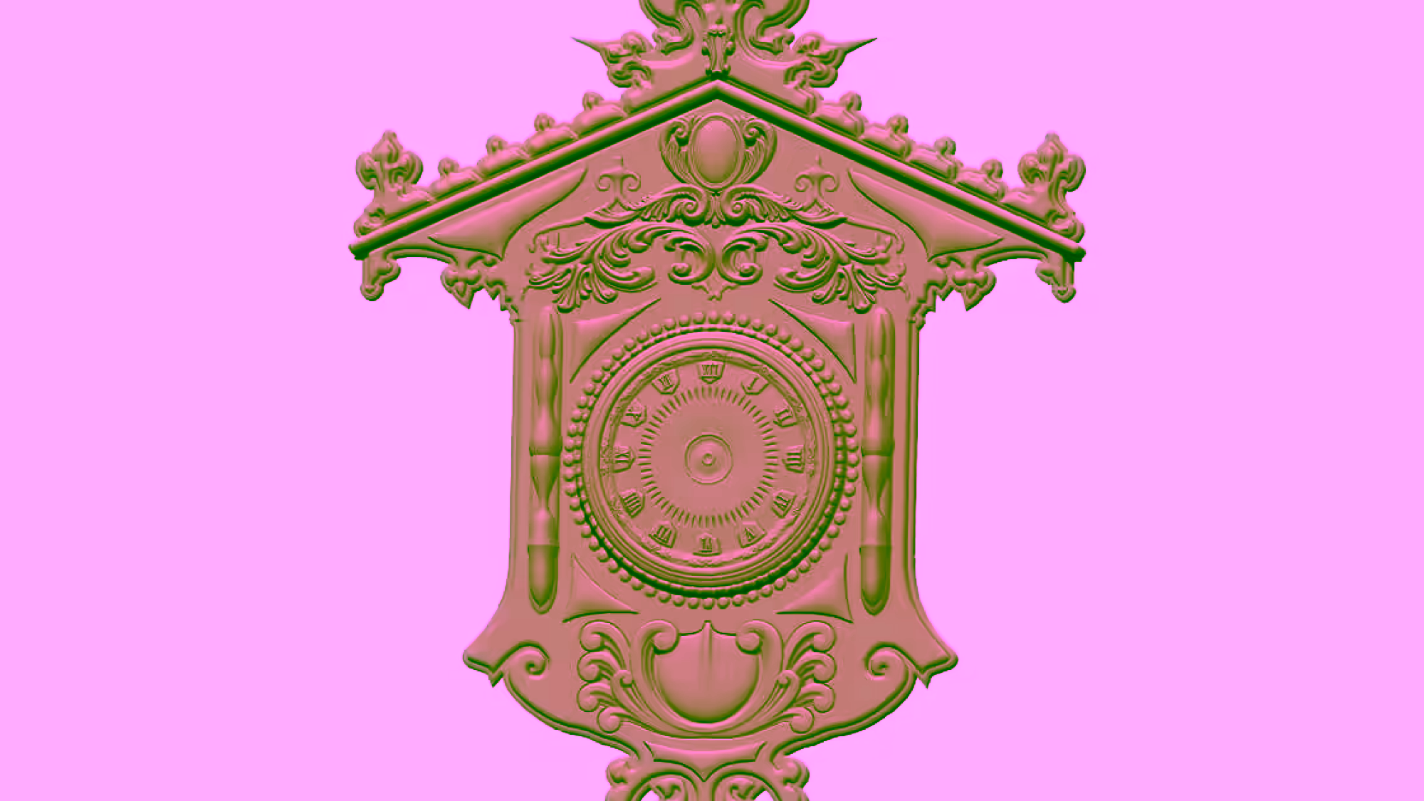 3D Wall Clock Design OBJ file free download A000847