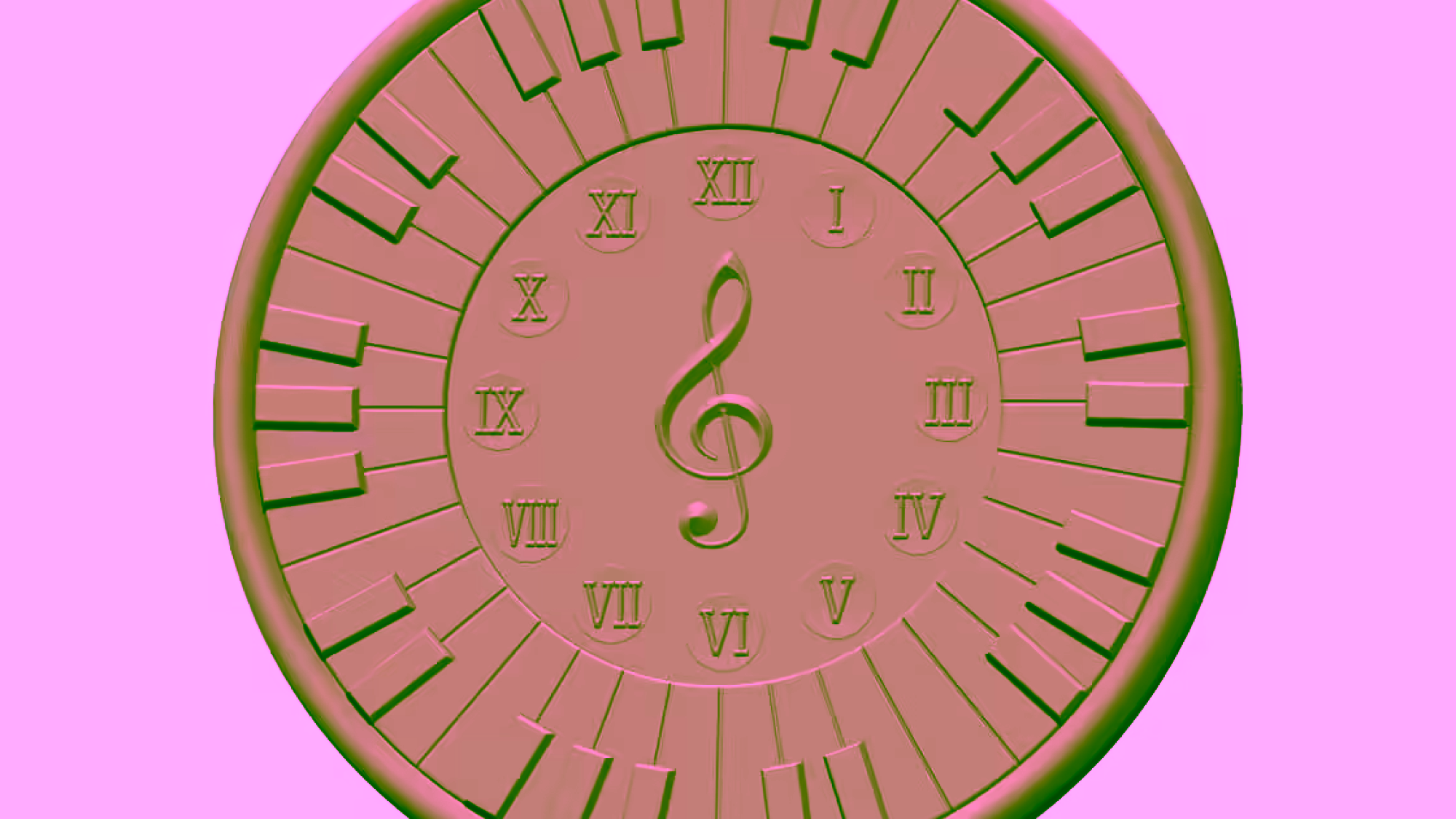 3D Wall Clock Design OBJ file free download A000849