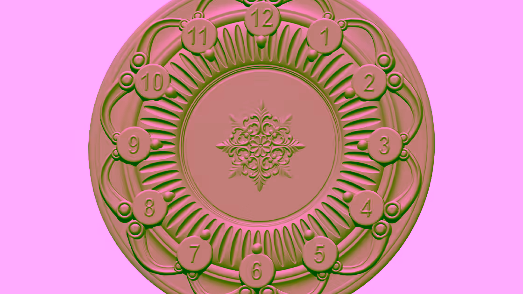 3D Wall Clock Design OBJ file free download A000852