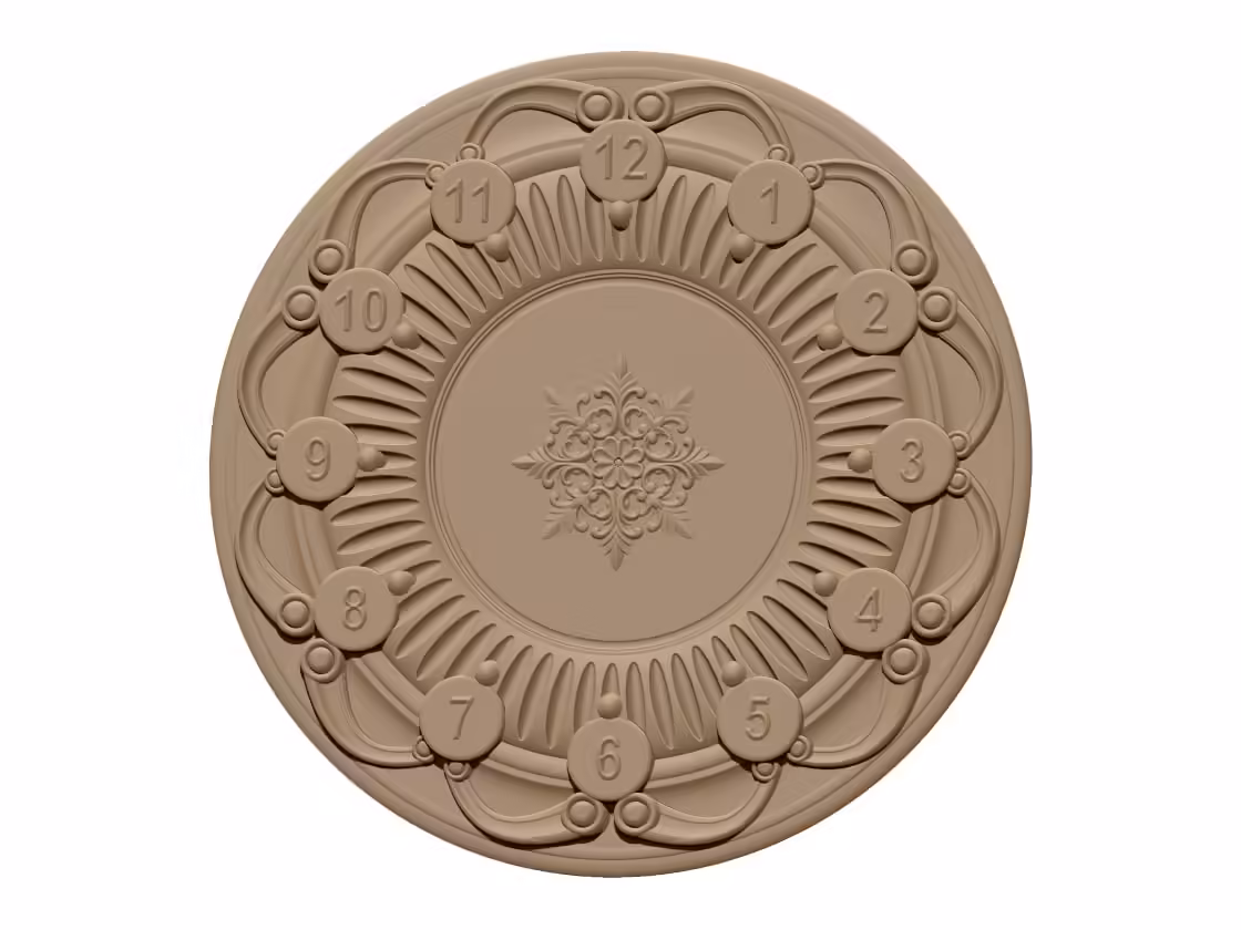 3D Wall Clock Design OBJ file free download A000852