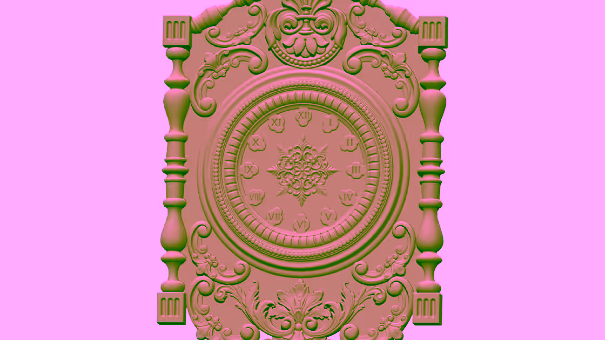 3D Wall Clock Design OBJ file free download A000853
