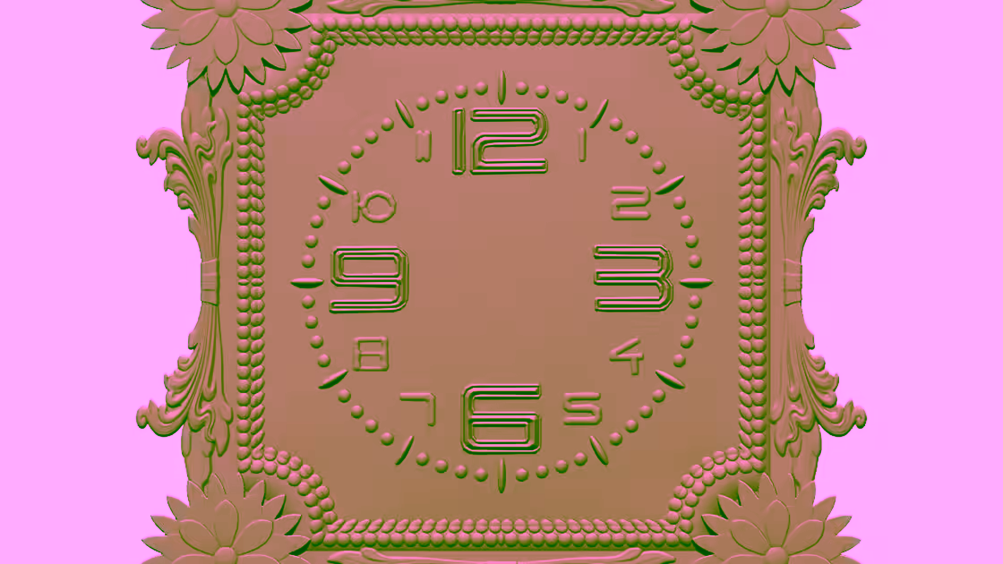 3D Wall Clock Design OBJ file free download A000858