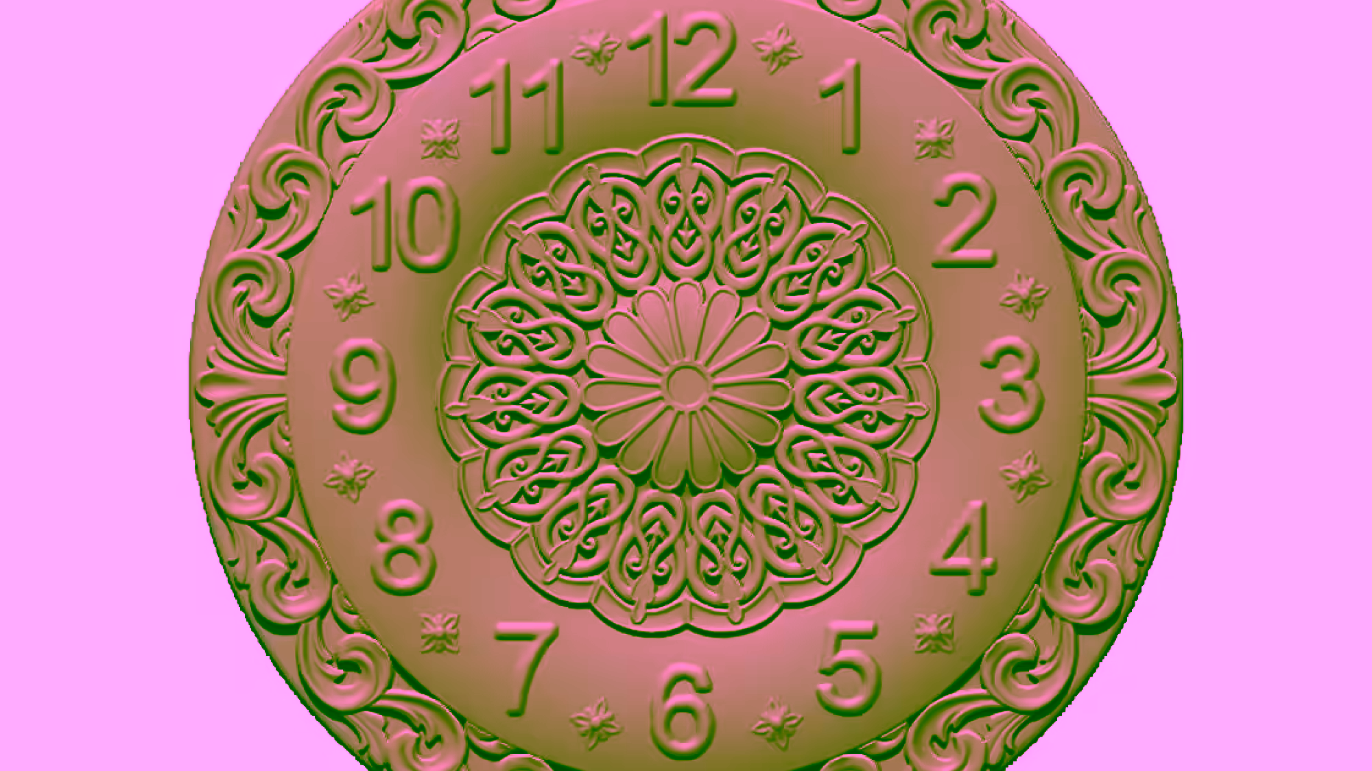 3D Wall Clock Design OBJ file free download A000864