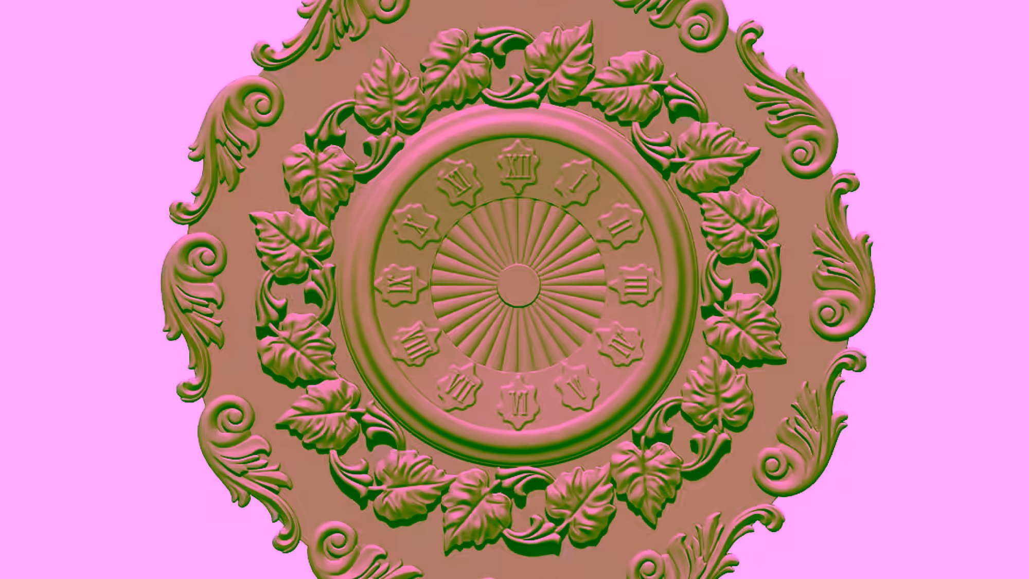 3D Wall Clock Design OBJ file free download A000868