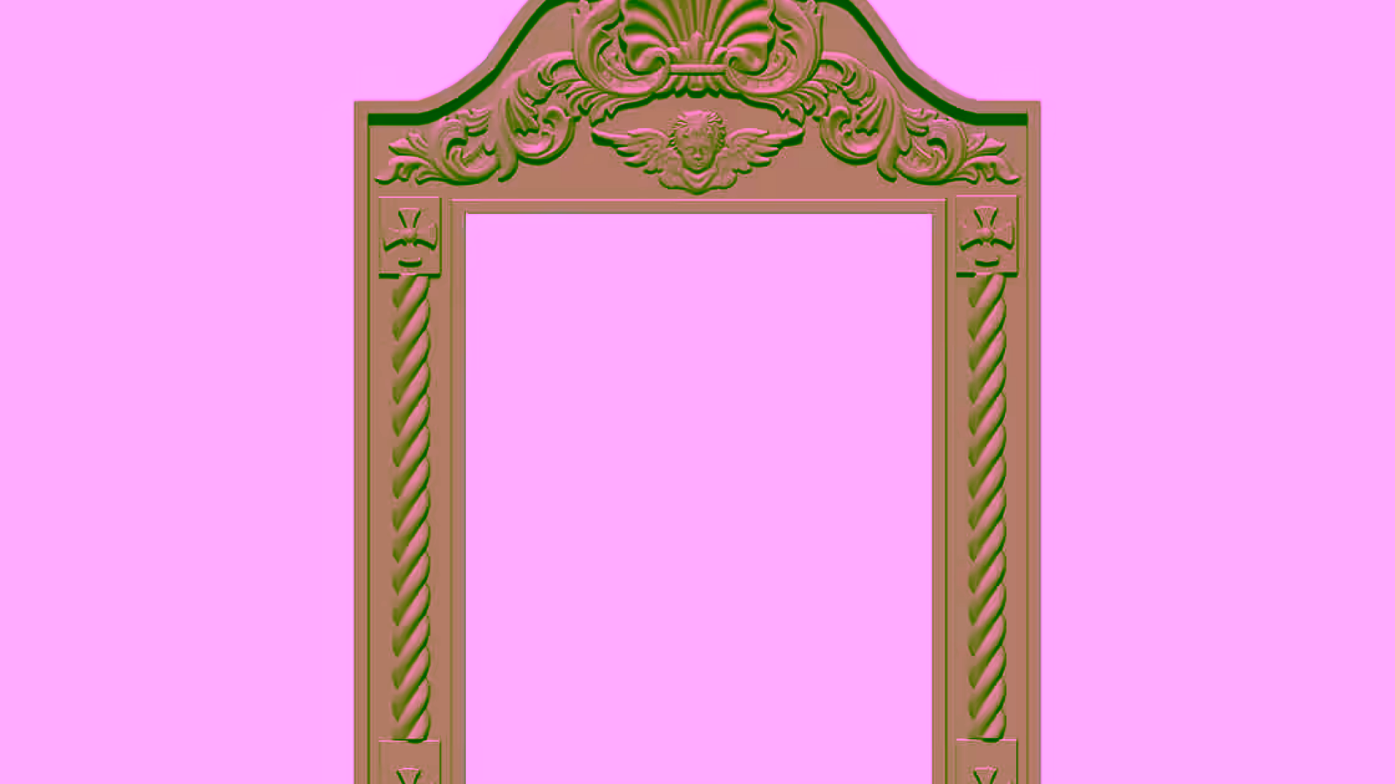 CNC Mirror Frame Design OBJ file free download A000896