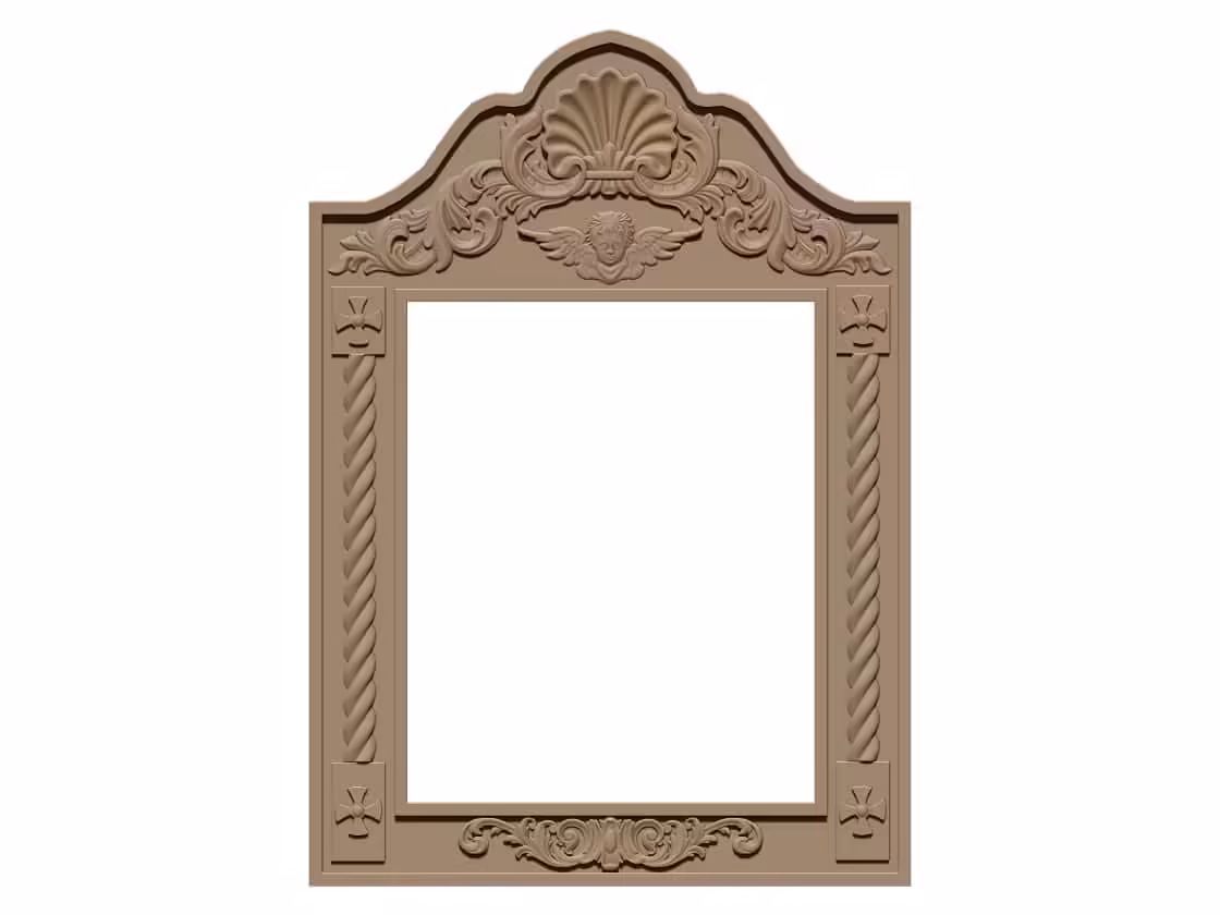 CNC Mirror Frame Design OBJ file free download A000896