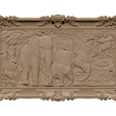 Elephant family art OBJ file free download A000909