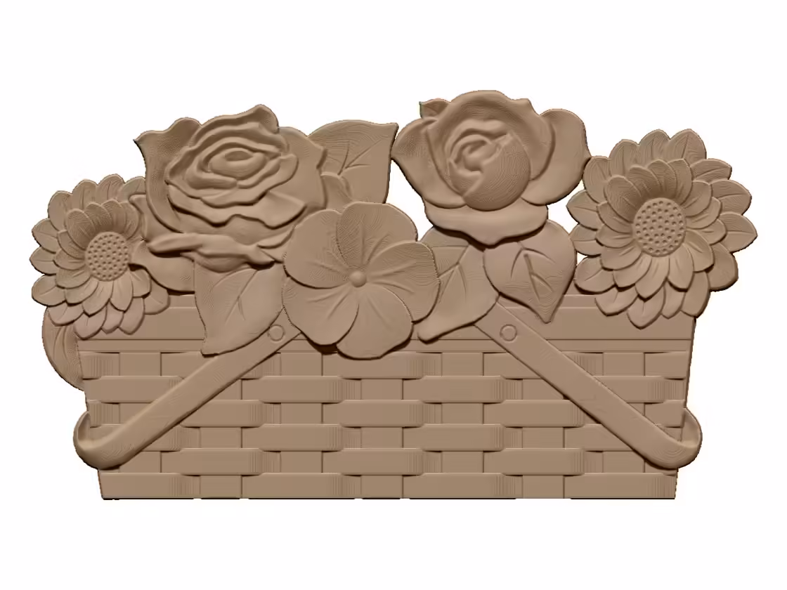 Flowers in a Basket Design OBJ file free download A000900