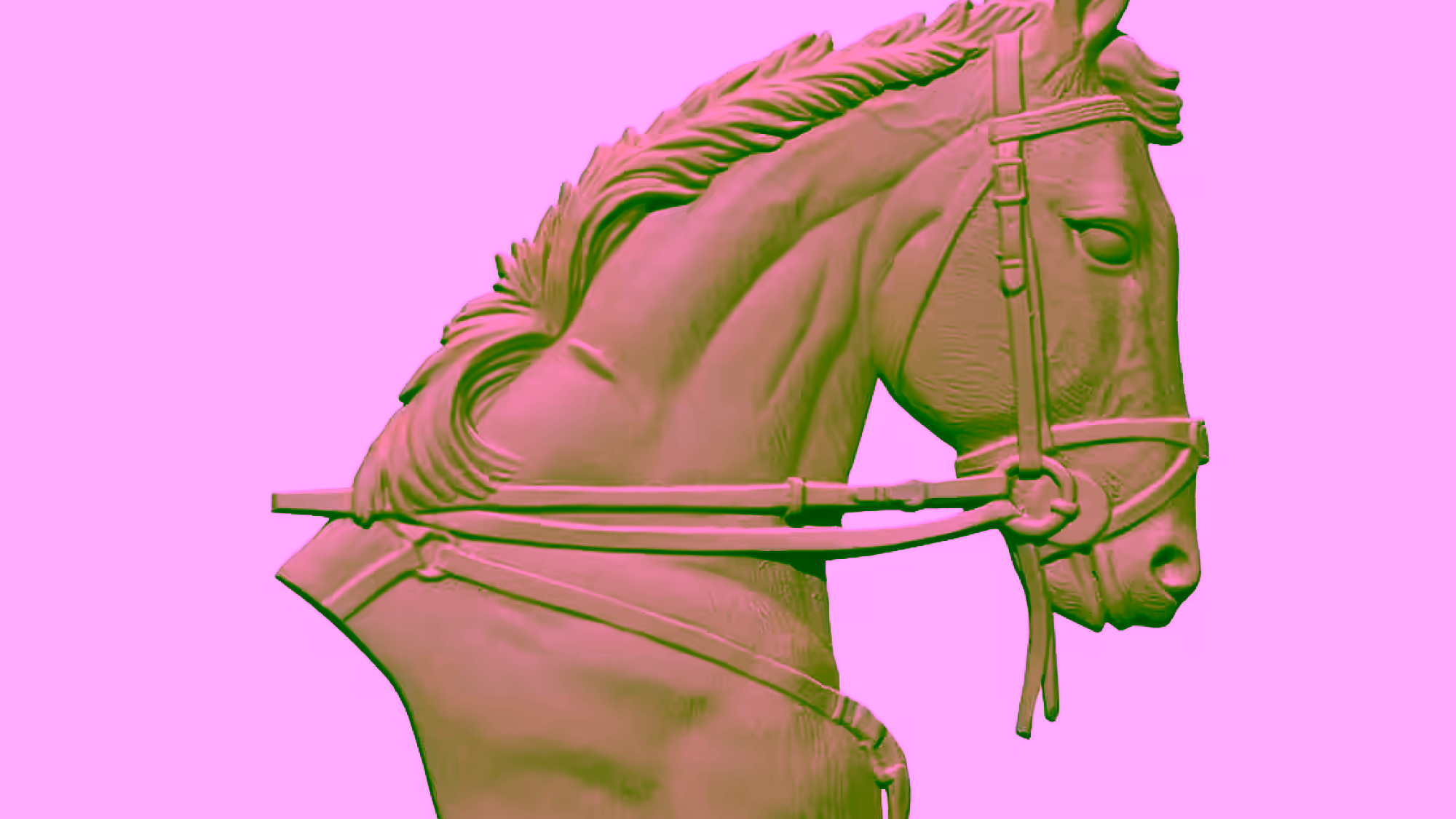 Horse Head Bust Design OBJ file free download A000882