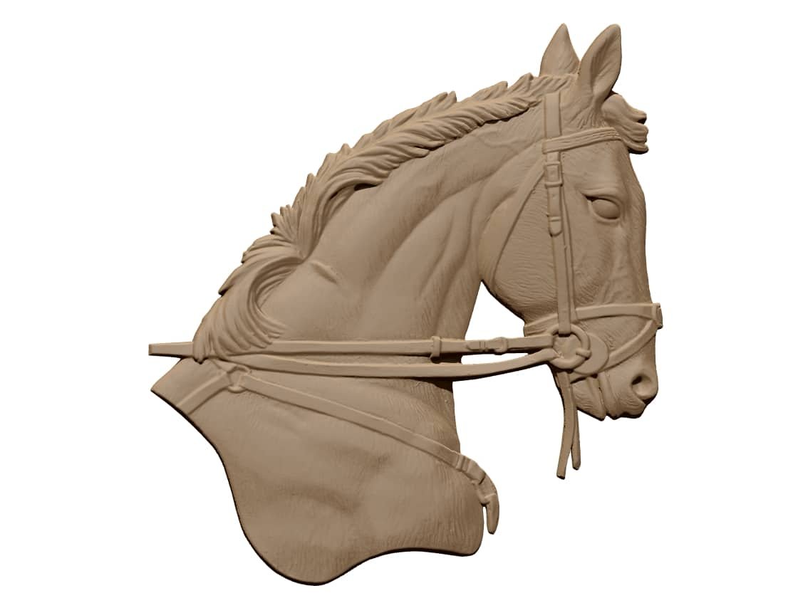 Horse Head Bust Design OBJ file free download A000882