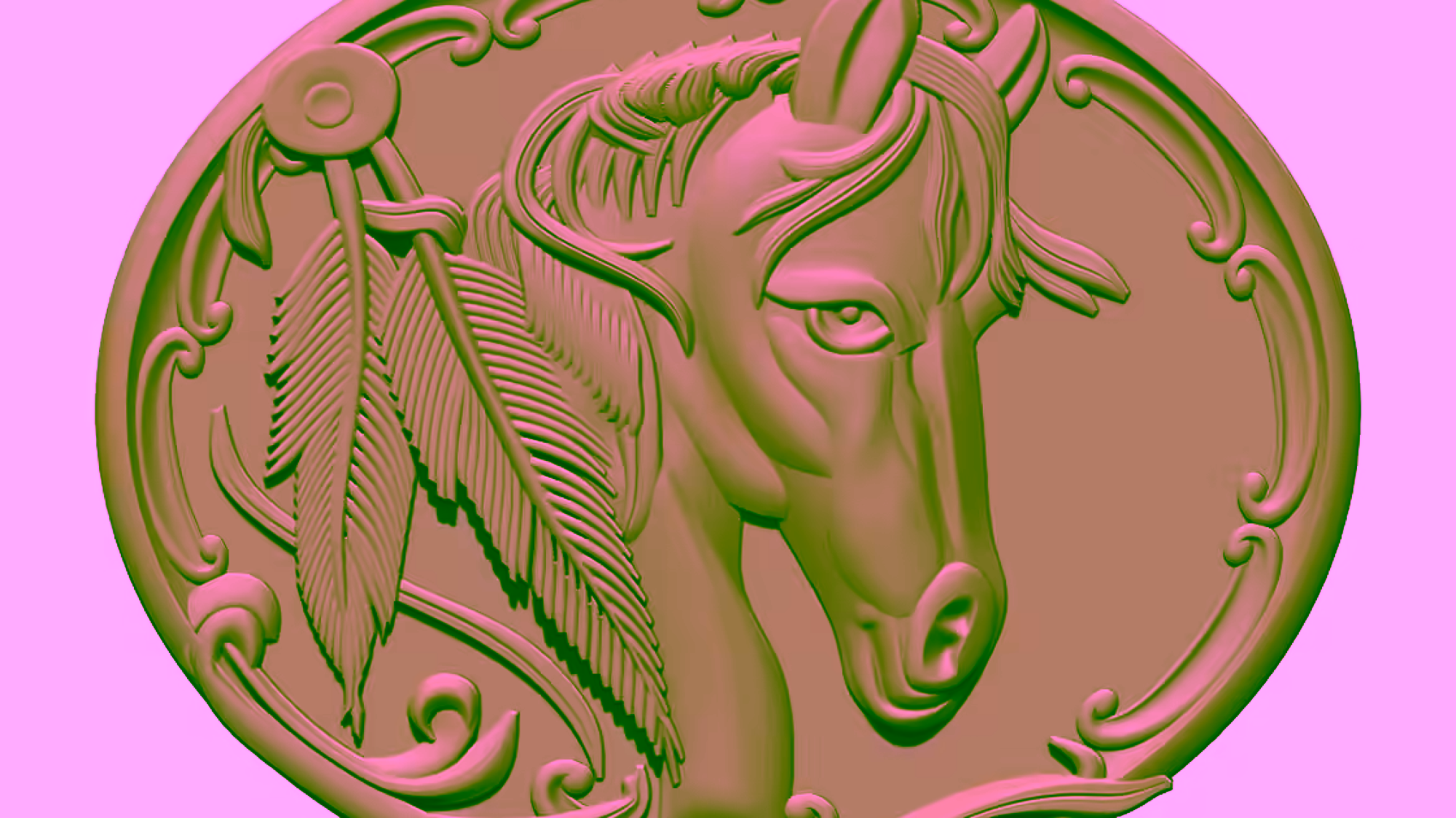 Horse Head Design OBJ file free download A000897