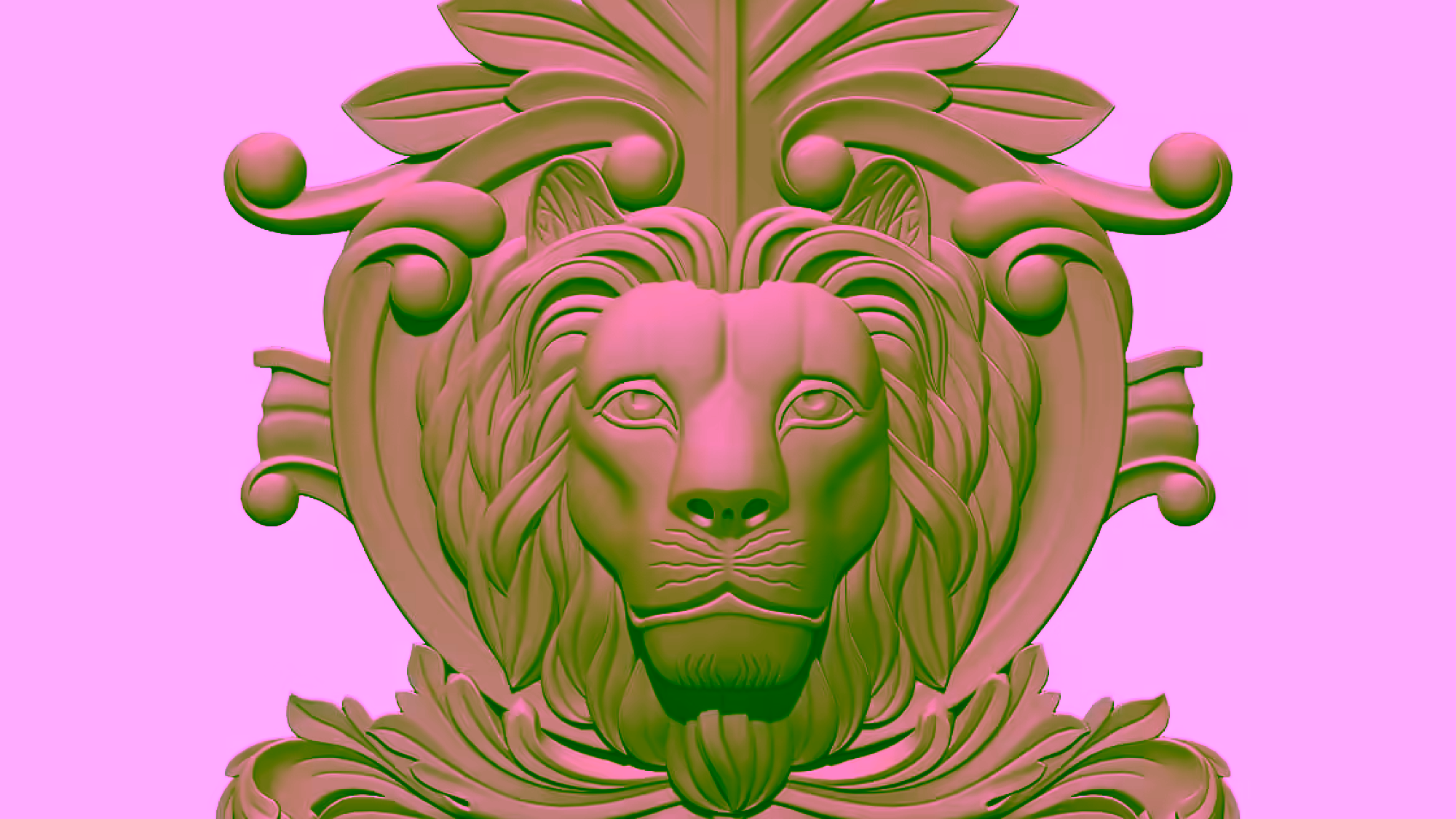 Lion Face Design OBJ file free download A000884