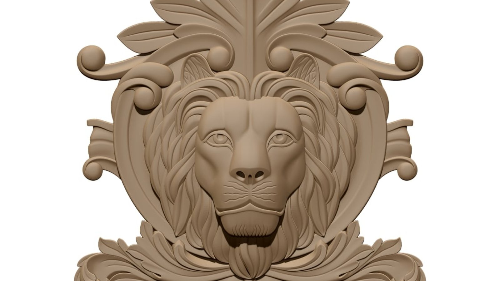 Lion Face Design OBJ file free download A000884