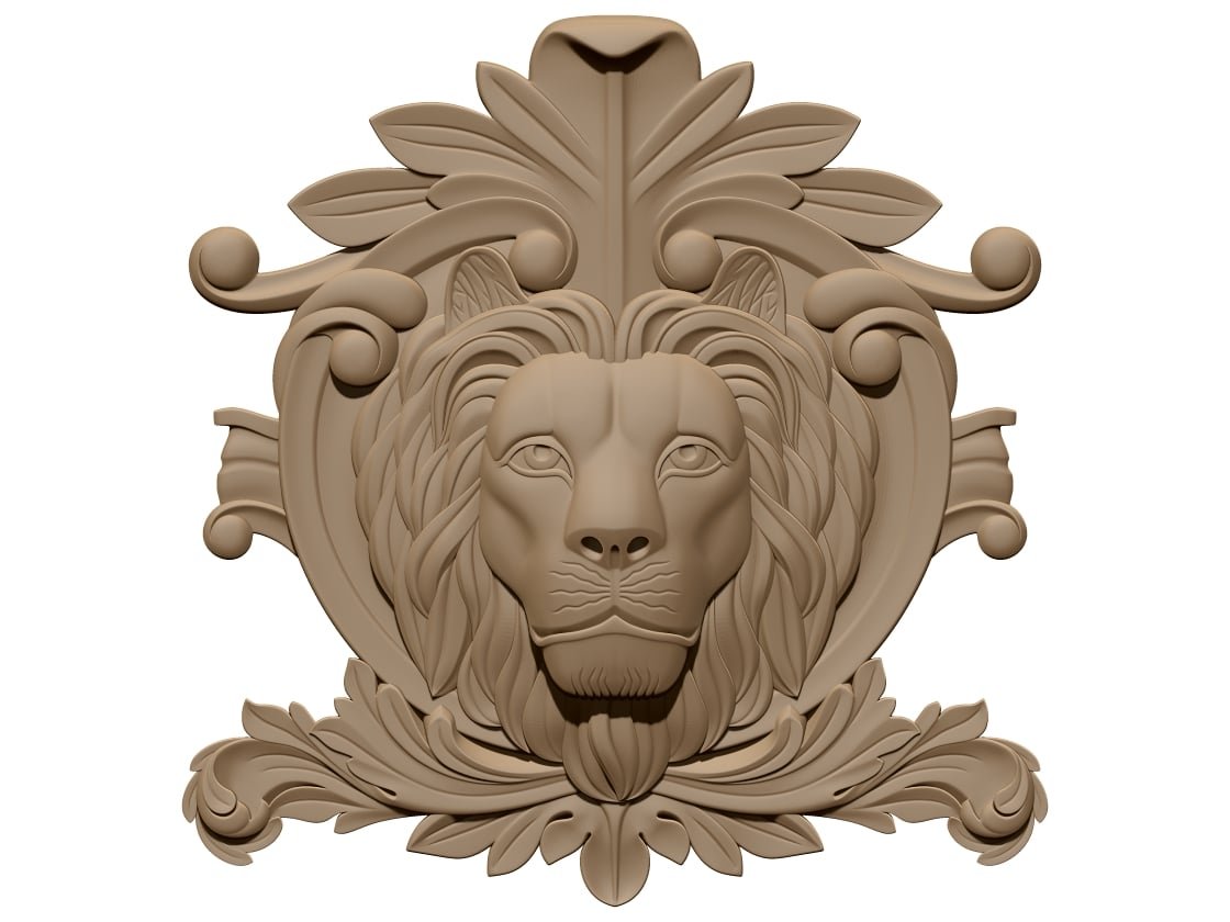 Lion Face Design OBJ file free download A000884