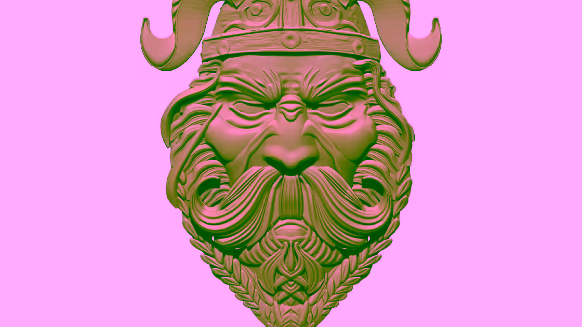 Viking Warrior Face-bust Design OBJ file free download A000885