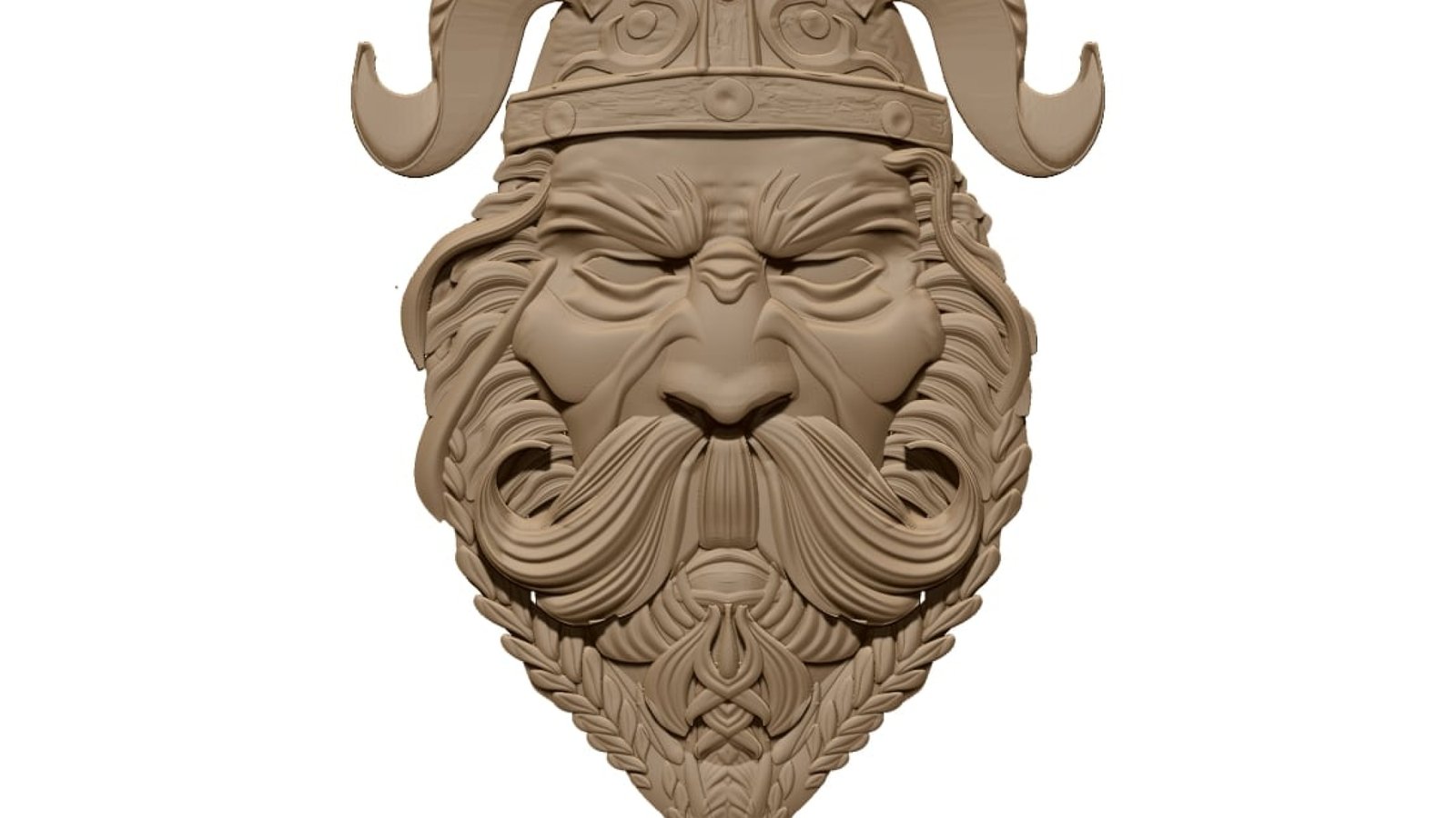 Viking Warrior Face-bust Design OBJ file free download A000885